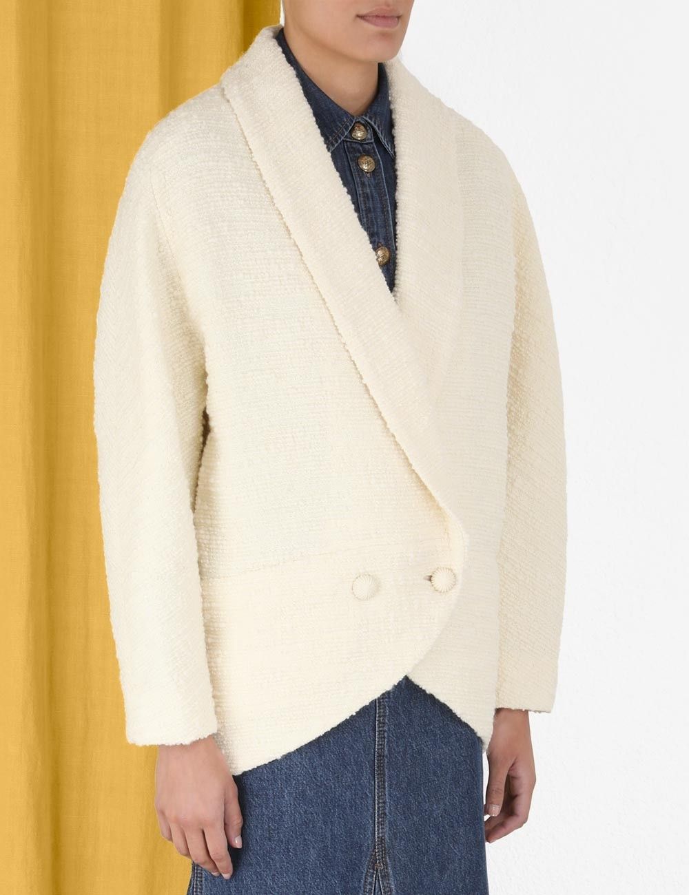 Zimmermann oc11z0225 Luminosity Oversized Coat in Ivory Size XL / US 12-14 / IT 48-50 - 4 Thumbnail