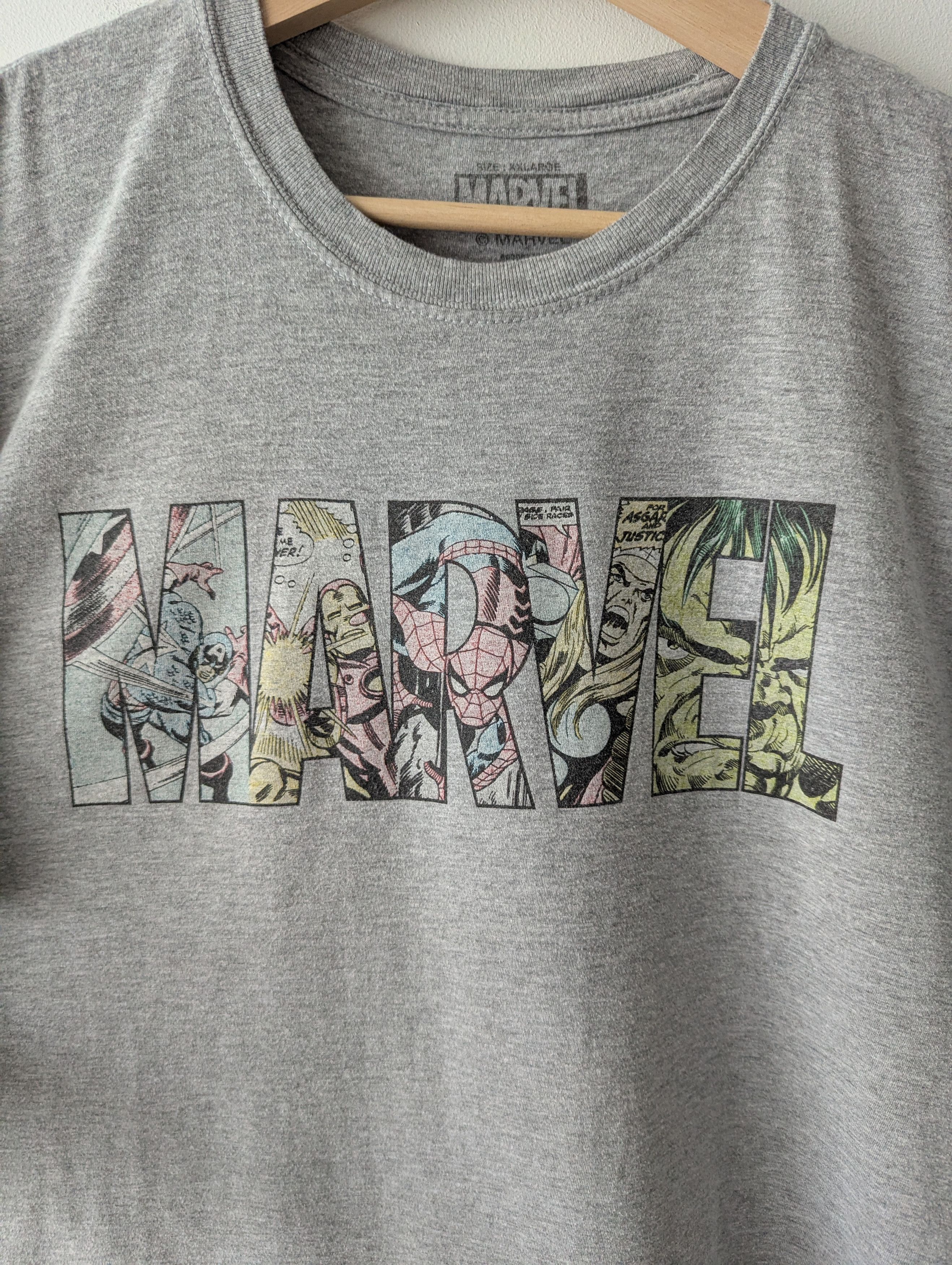 Marvel Comics Marvel Graphic T-Shirt Grey XXL Oversized Spiderman Hulk Size US XXL / EU 58 / 5 - 2 Thumbnail