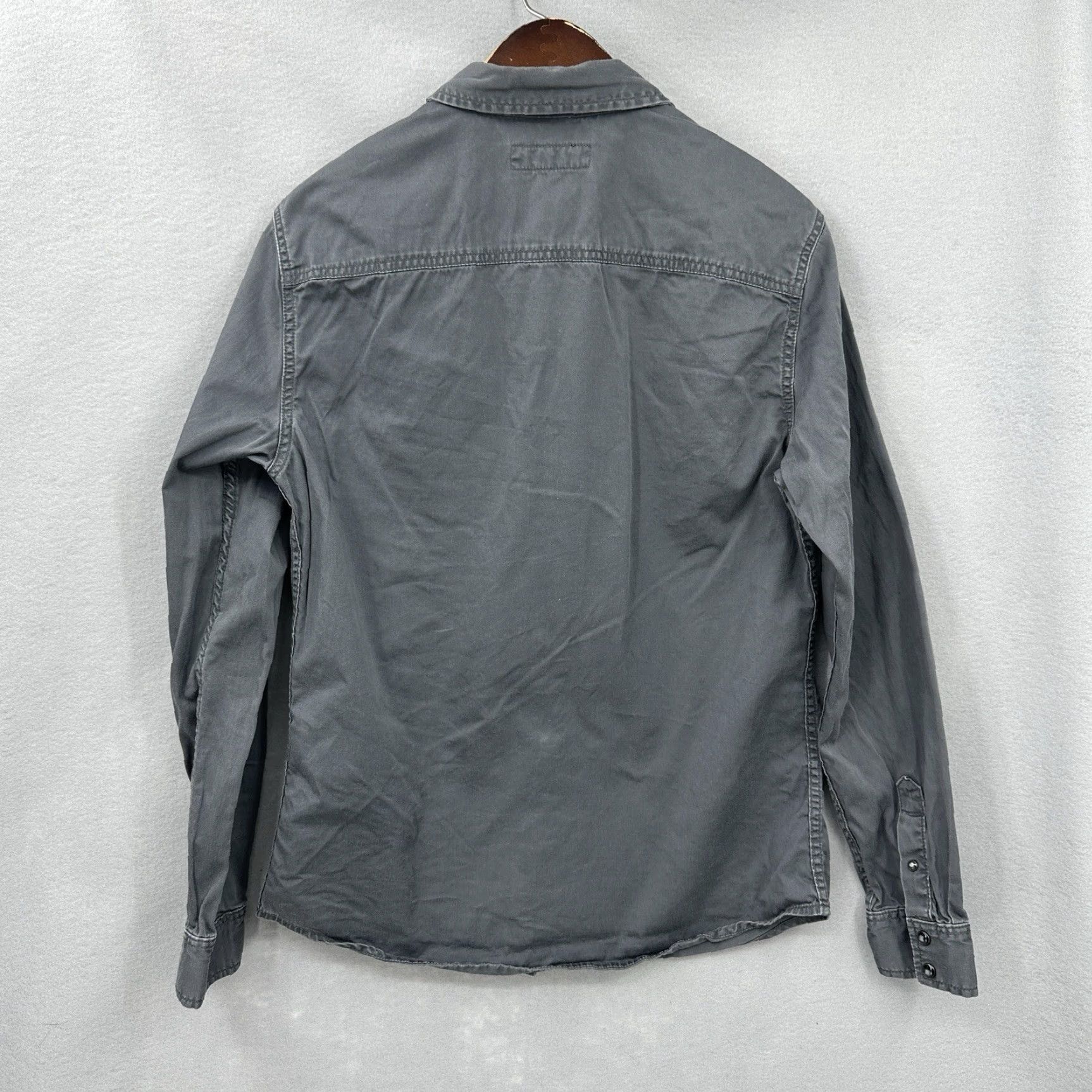 Allsaints VINTAGE AllSaints Shirt Mens Medium Western Pearl Snap Long Sleeve Cowboy Gray READ Size M / US 6-8 / IT 42-44 - 5 Thumbnail