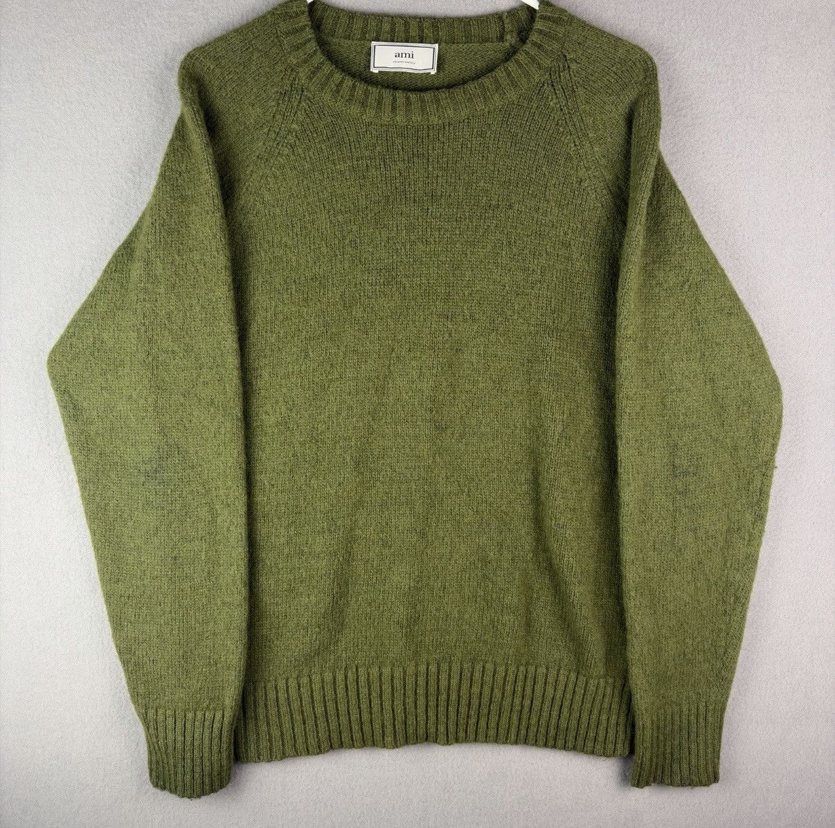 AMI Ami Alexandre Mattiussi Sweater Mens Large Green Alpaca Size US L / EU 52-54 / 3 - 1 Thumbnail