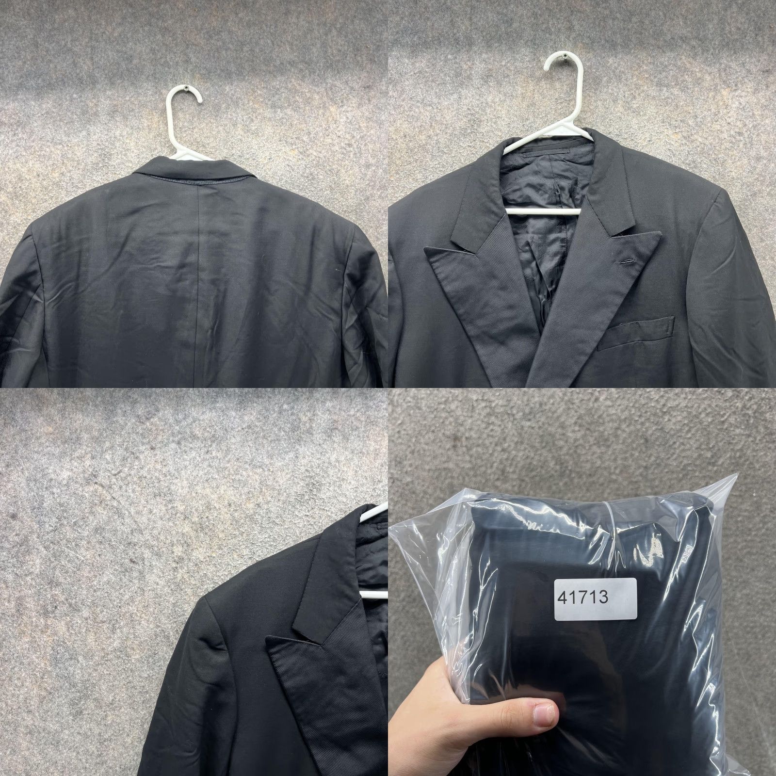 Brioni VINTAGE Brioni Tuxedo Jacket Mens EU 54 L Black Double-Breasted Peak Peak Lapel Formal Italy Long Four-Button Three-Button Inner Pockets Mens Size 54R - 8 Thumbnail