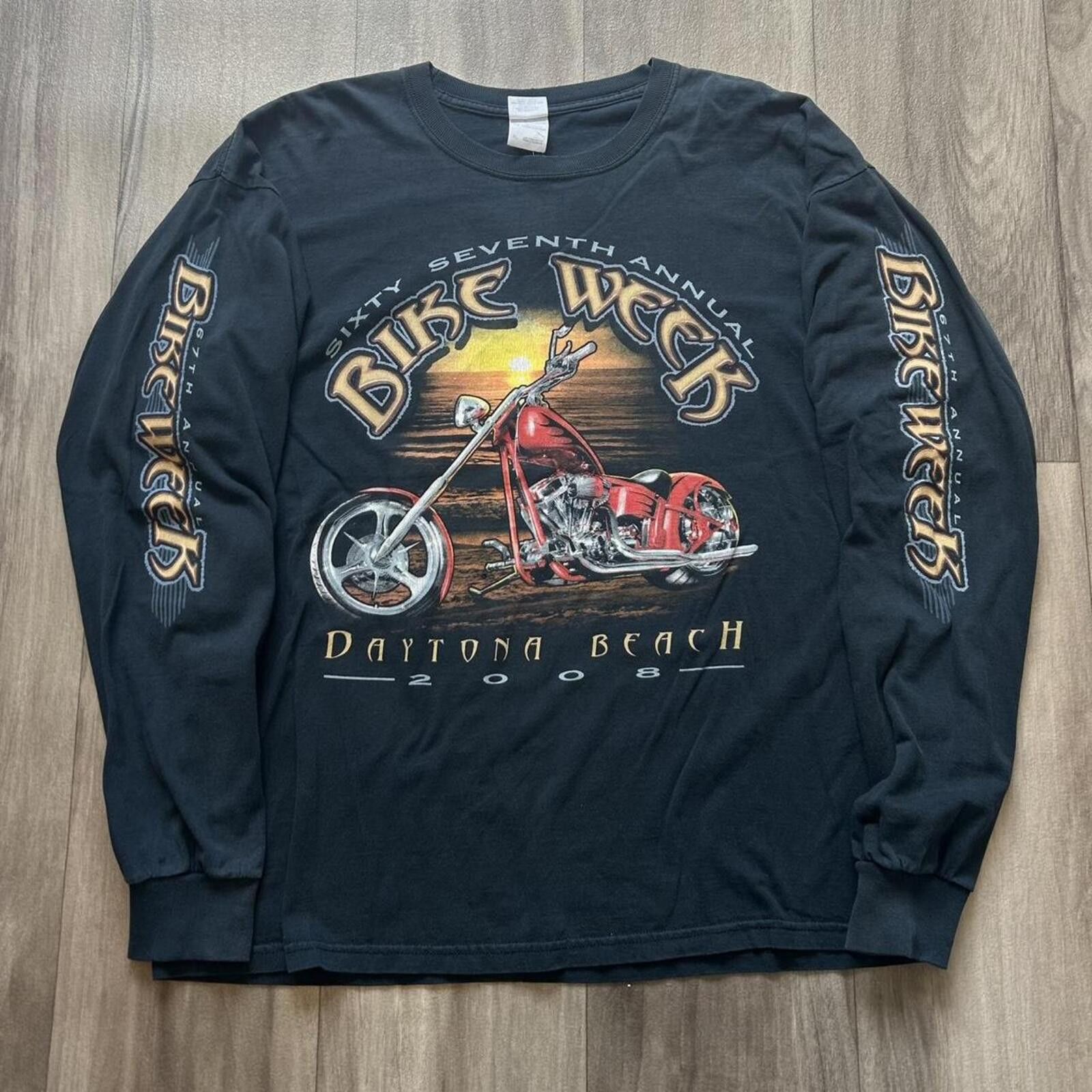 Harley Davidson Vintage Bike Week Motorcycle T shirt Beach Long Sleeve XL Size US XL / EU 56 / 4 - 1 Thumbnail