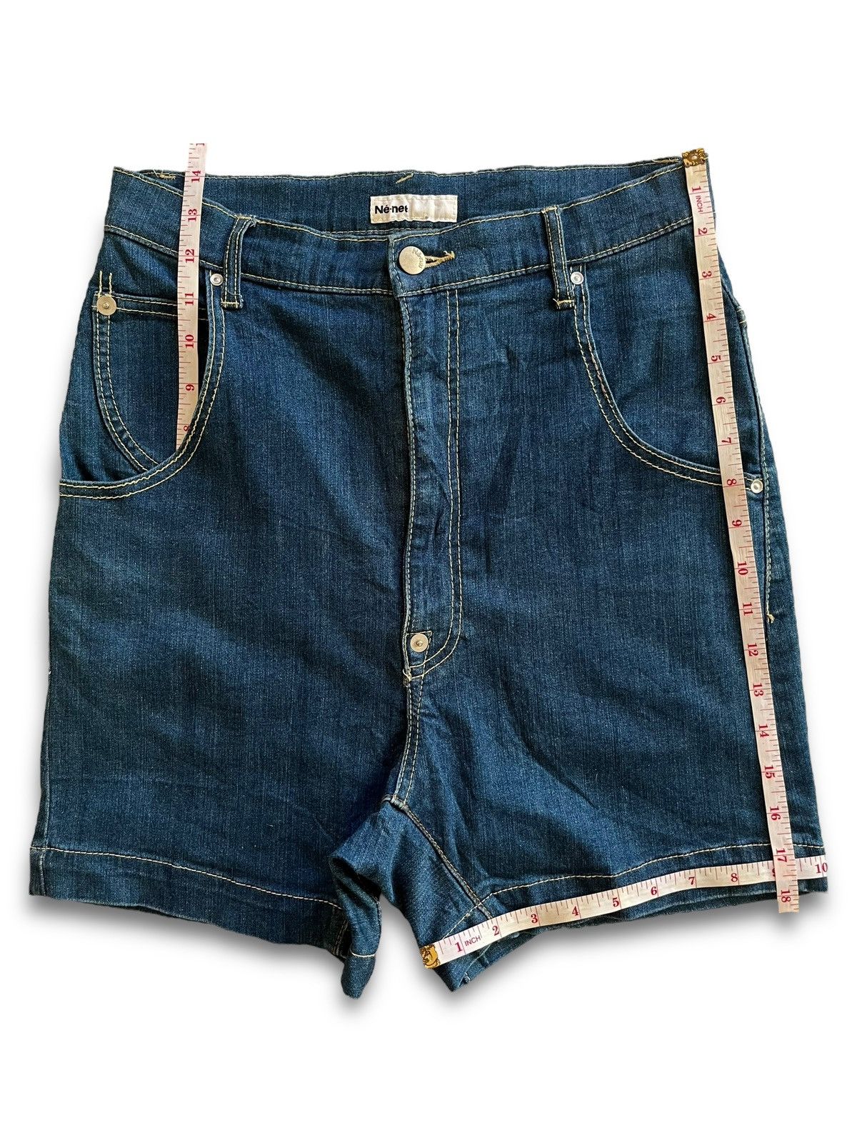 Issey Miyake × Japanese Brand × Ne-Net Vintage Japanese Ne-Net Buckle Back Mini Skirt Denim Size 29" - 8 Thumbnail