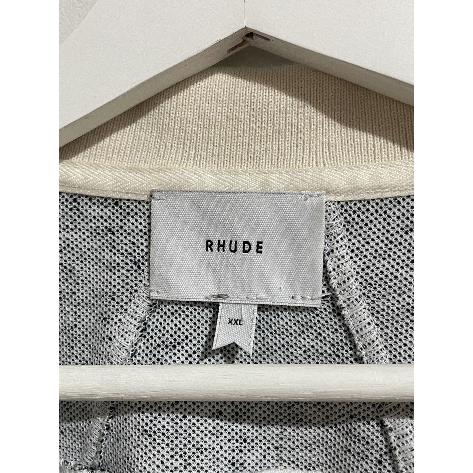 Rhude RHUDE BLACK & WHITE PIQUE POLO SIZE XXL PREOWNED Size US XXL / EU 58 / 5 - 4 Thumbnail
