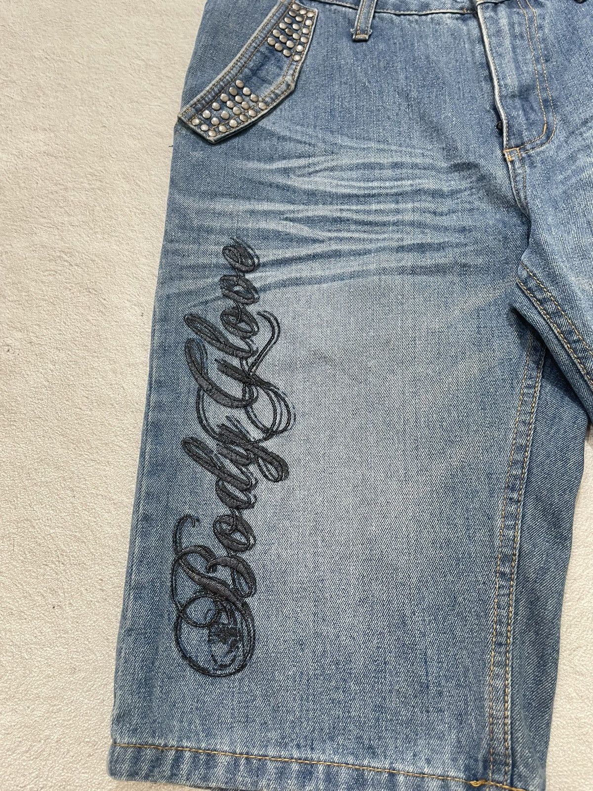 Japanese Brand 2000s Japanese Jorts Studed Denim Embroidered Y2K If6was9 Size US 34 / EU 50 - 3 Thumbnail
