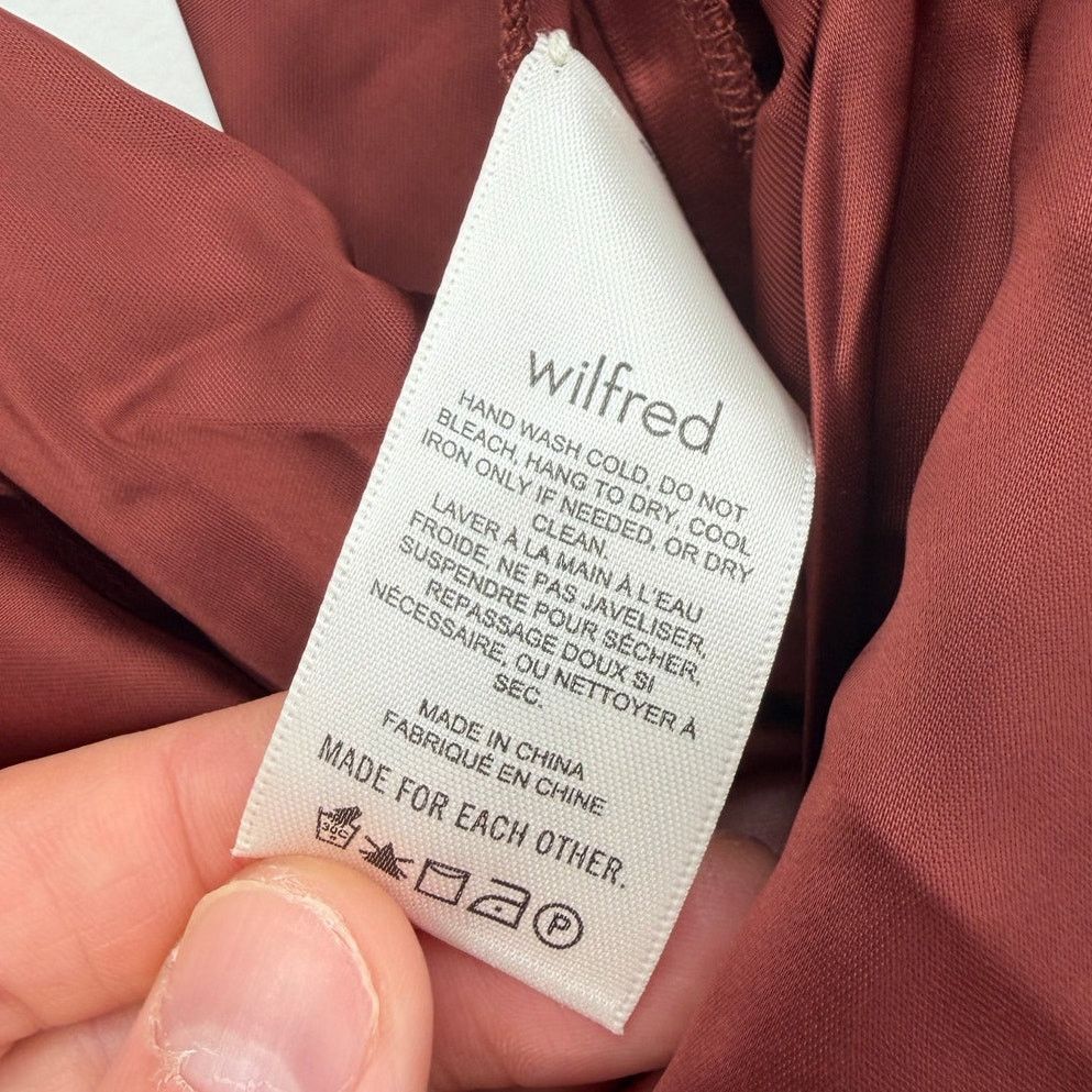 Aritzia NWT Wilfred Only Ruched Rustique Silky Slip Dress Size LARGE Size L / US 10 / IT 46 - 6 Thumbnail