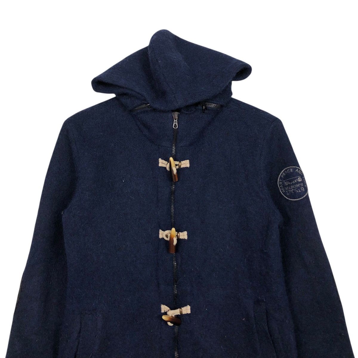 Blue Blue Japan 📌Vintage Wool Jacket Heart Peace & Love Indigo Biker Style Size US M / EU 48-50 / 2 - 4 Thumbnail