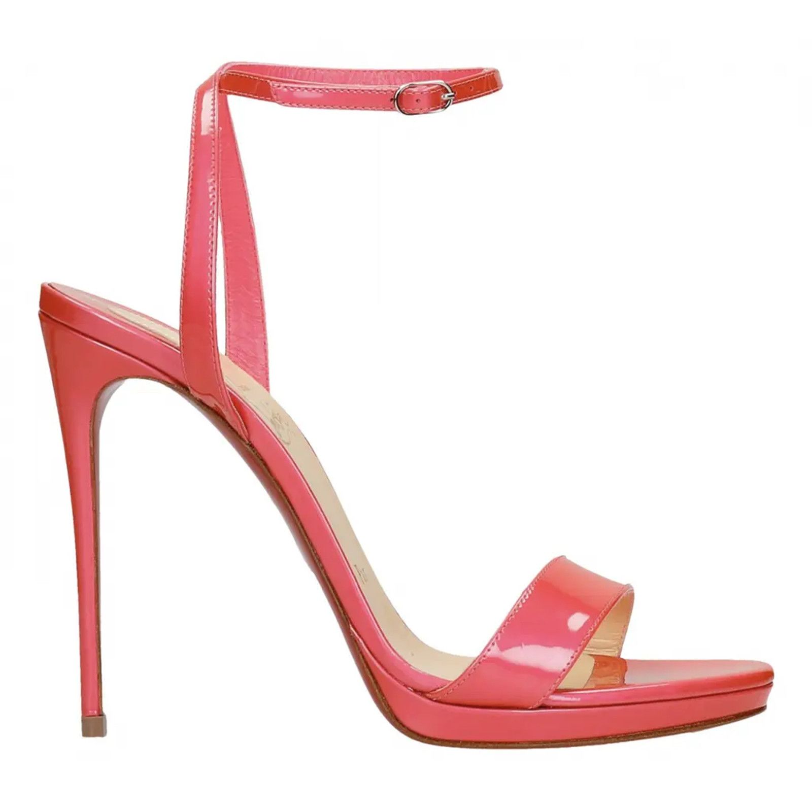 Christian Louboutin Loubi Queen 120 Florida Pink Ankle Strap Sandal Heel Pump 35 Size US 5 / IT 35 - 1 Thumbnail