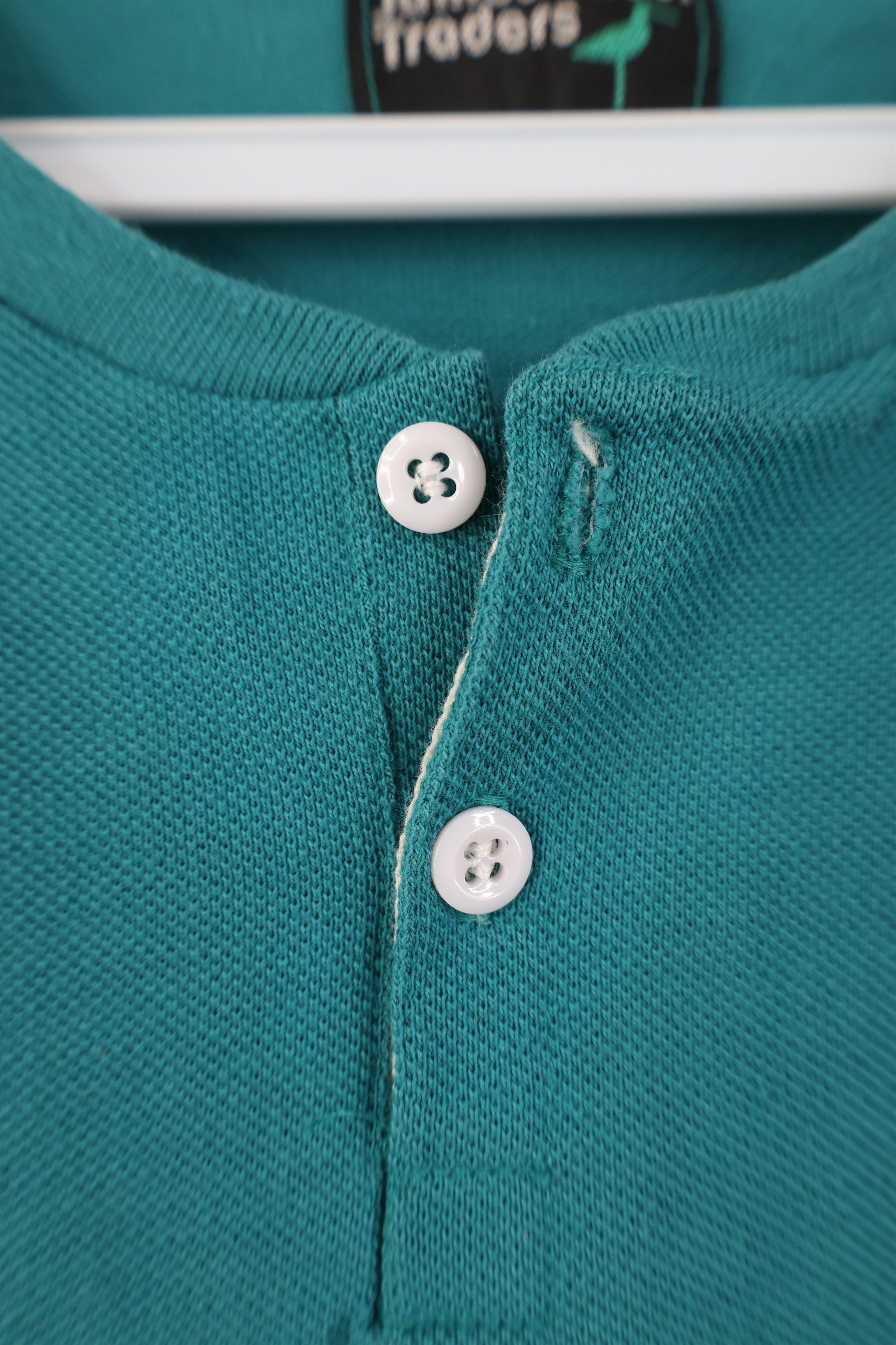 Vintage Vintage 90s Streetwear Short Sleeve Henley T-Shirt Teal USA Size US M / EU 48-50 / 2 - 4 Thumbnail