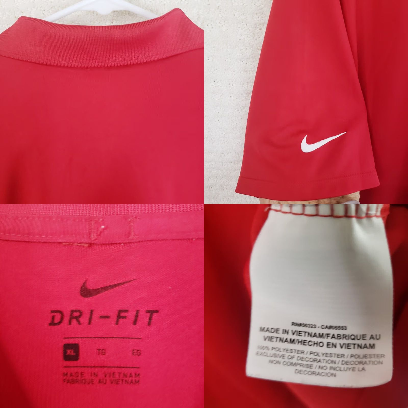 Nike Nike Golf Polo Shirt Mens XL Red Dri-Fit Swoosh Performance Regular Fit Short Sleeve Button Collar Polo Nike Golf Size US XL / EU 56 / 4 - 8 Thumbnail