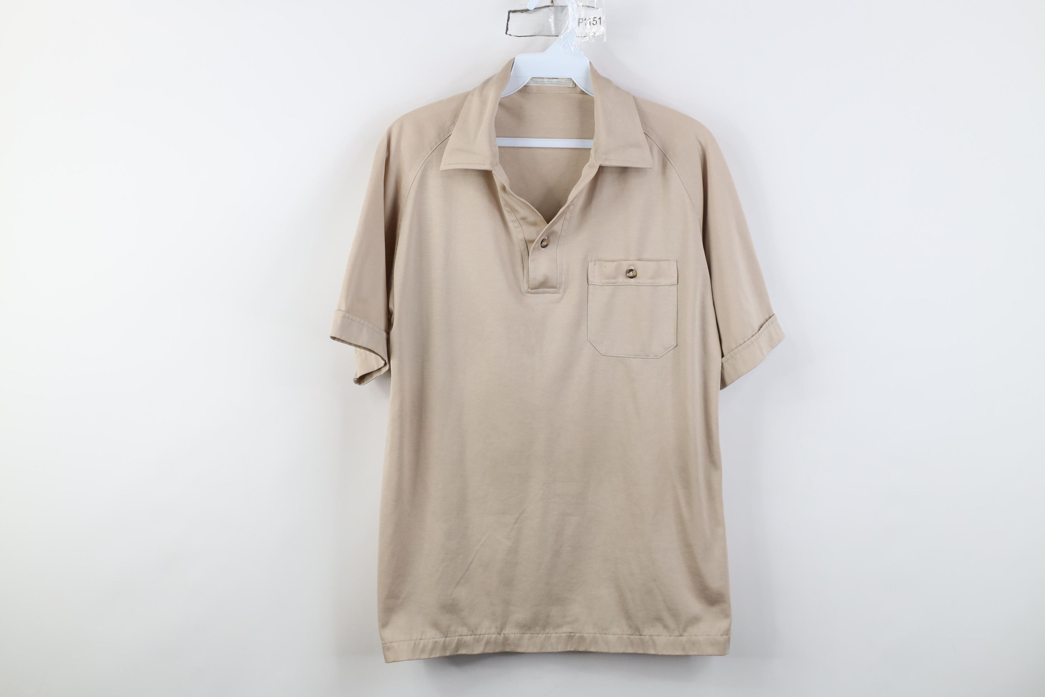 Vintage Vintage 70s 80s Streetwear Collared Golf Polo Shirt Beige Size US M / EU 48-50 / 2 - 1 Thumbnail