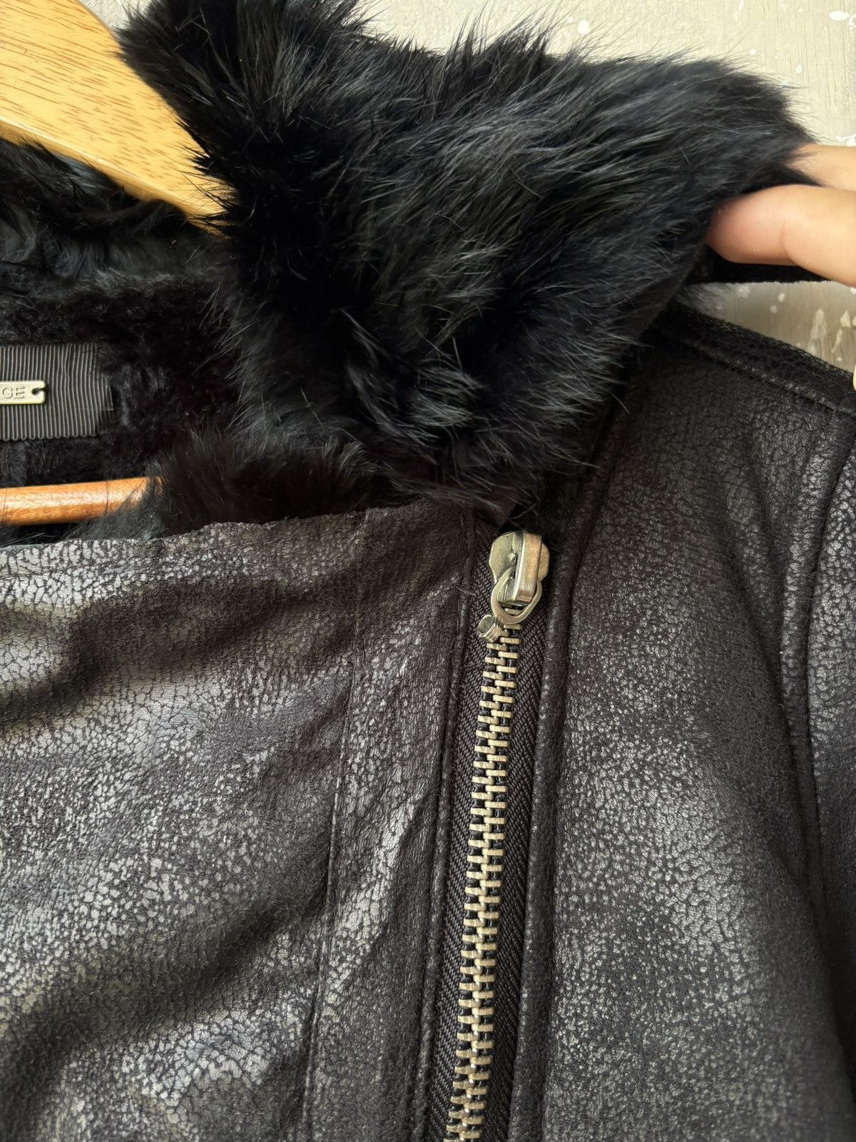Japanese Brand Malibu Designs Rabbit Fur Lined Coat Asymmetrical Zip Gothic Size US M / EU 48-50 / 2 - 8 Thumbnail
