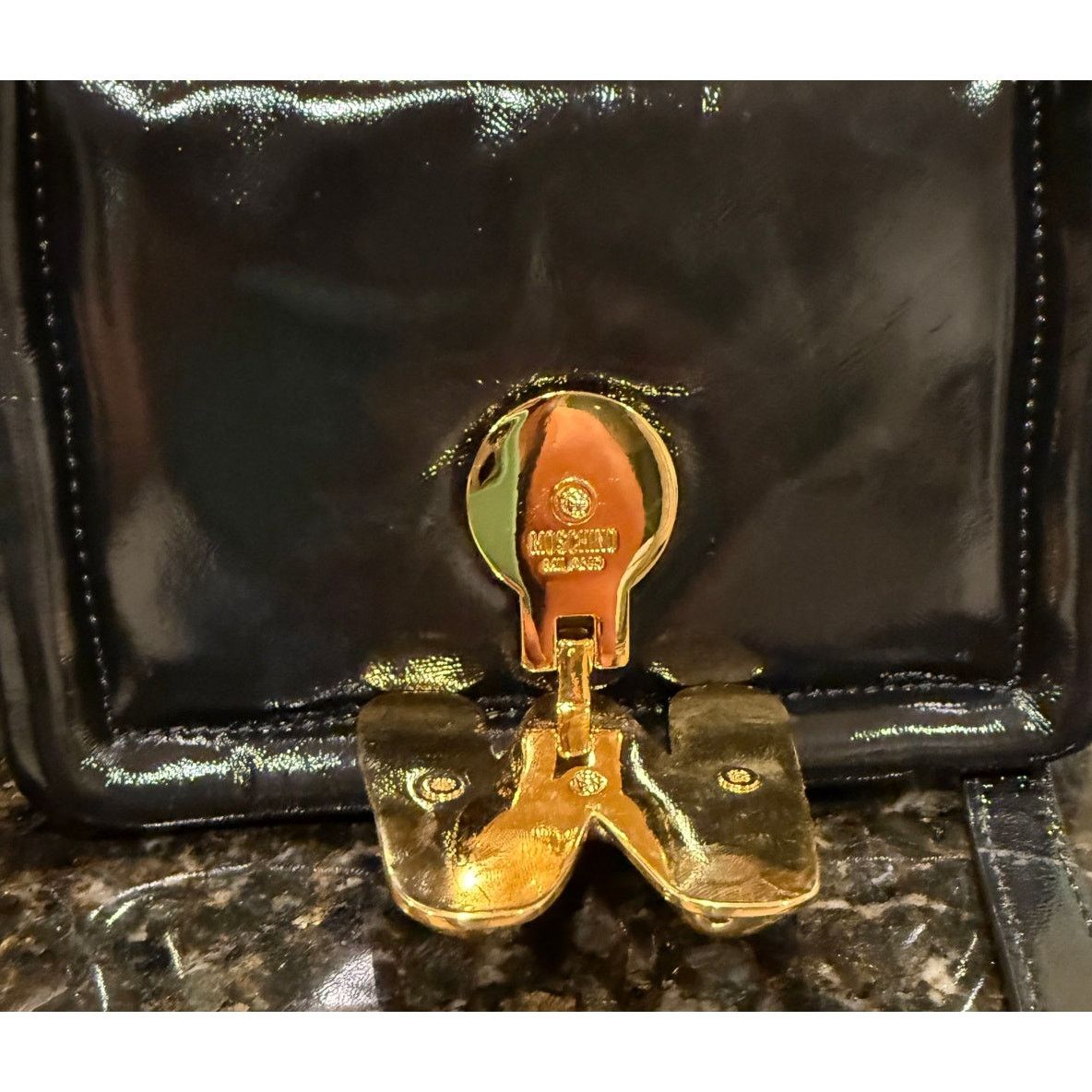 Moschino Moschino Milano M Logo Patent Leather Crossbody Bag Black .. Size ONE SIZE - 8 Thumbnail