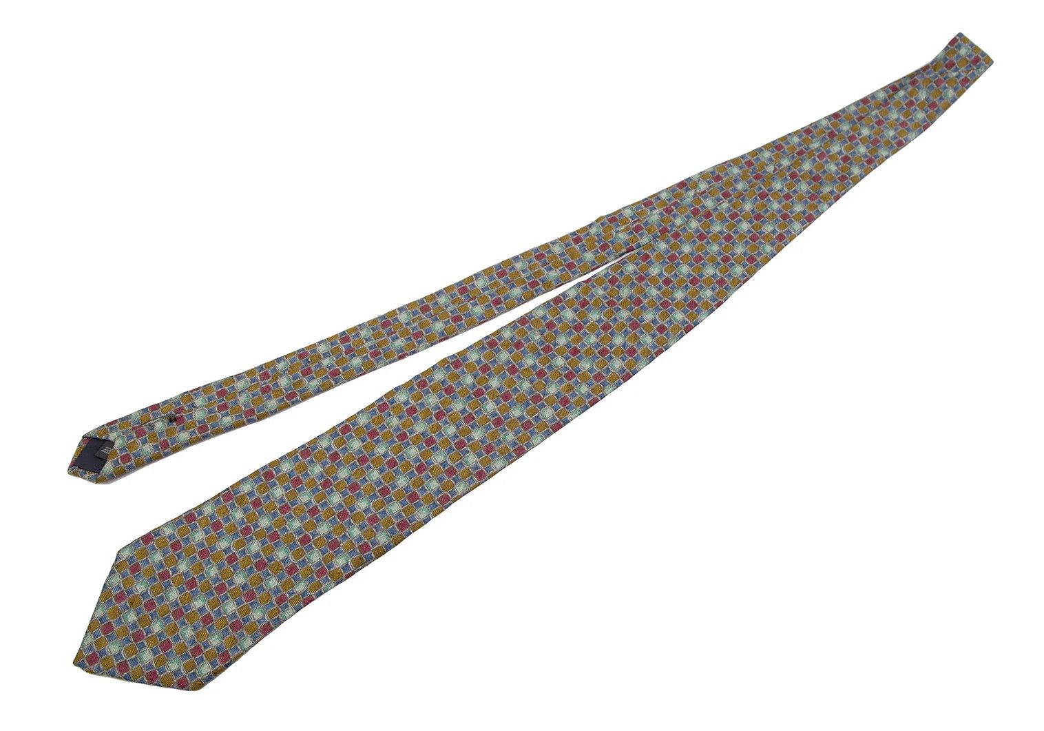 Dries Van Noten Colorful Block Check Silk Tie Multi Size ONE SIZE - 2 Thumbnail