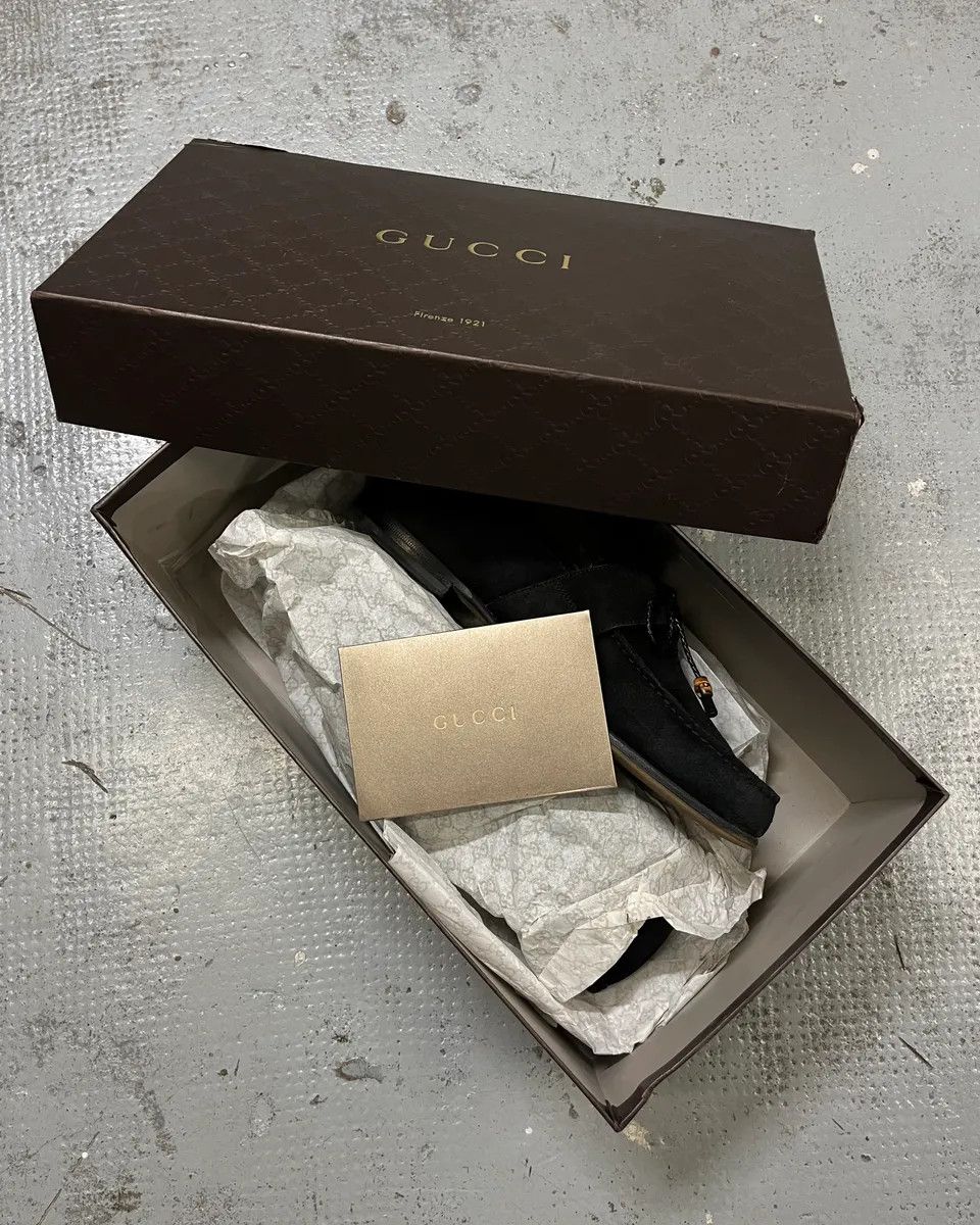 Gucci Gucci Black Suede Bow Detail Loafer Shoes Size US 8 / EU 41 - 2 Thumbnail