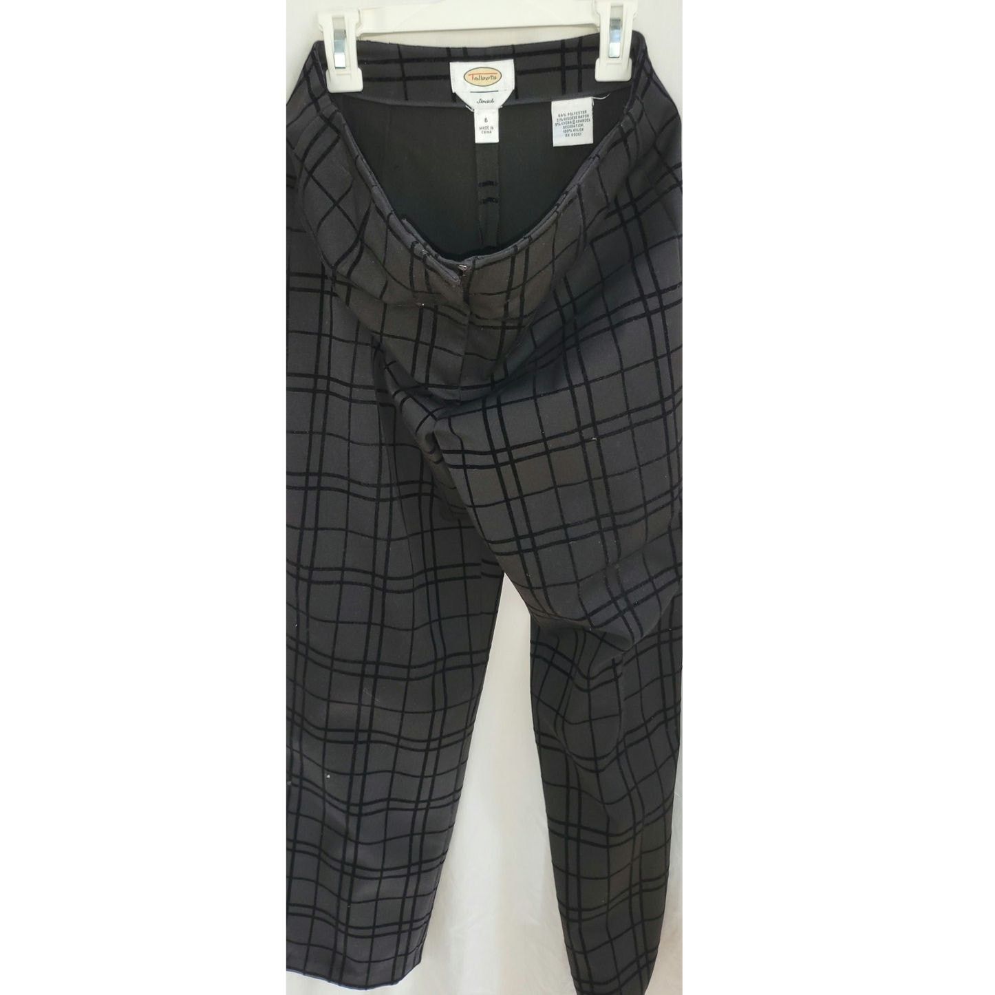 Other Talbots StretchFit Windowpane Black Plaid Pant Velvet Size 6 Size 28" / US 6 / IT 42 - 2 Thumbnail