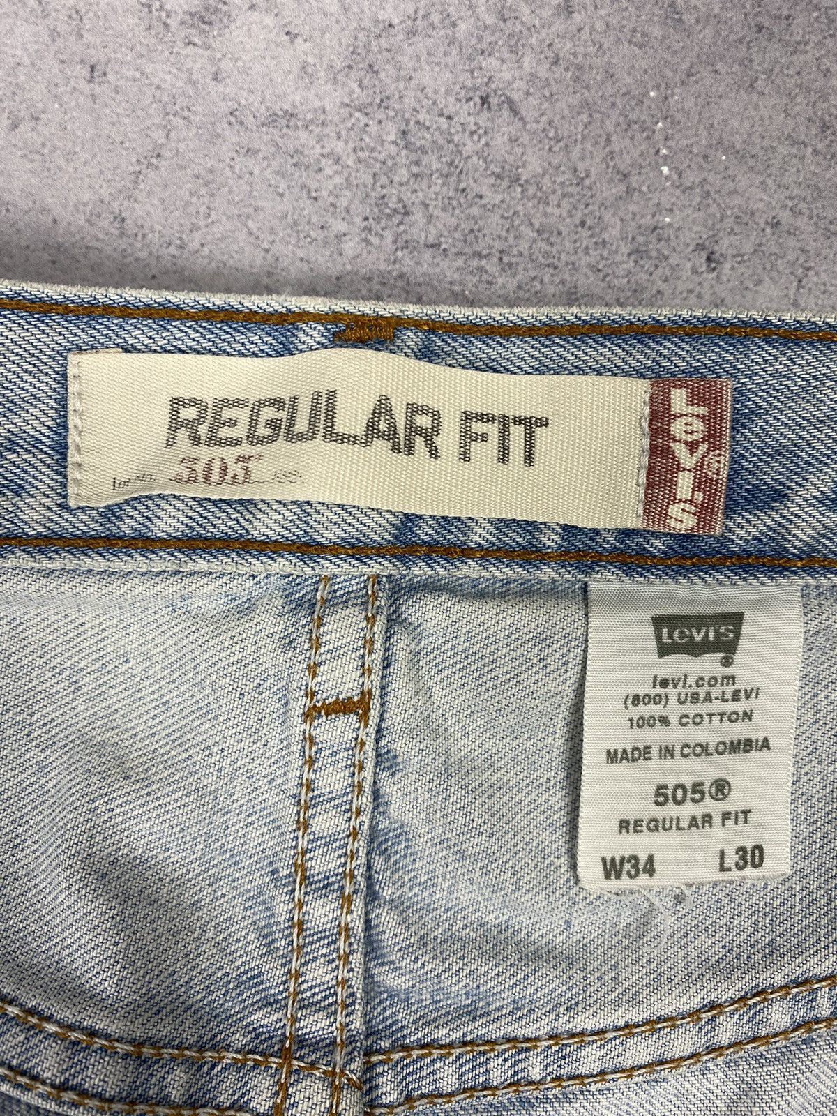 Levi's × Vintage Vintage Levis 505 Regular Fit Dissected Blue Denim Jeans Size US 34 / EU 50 - 18 Thumbnail