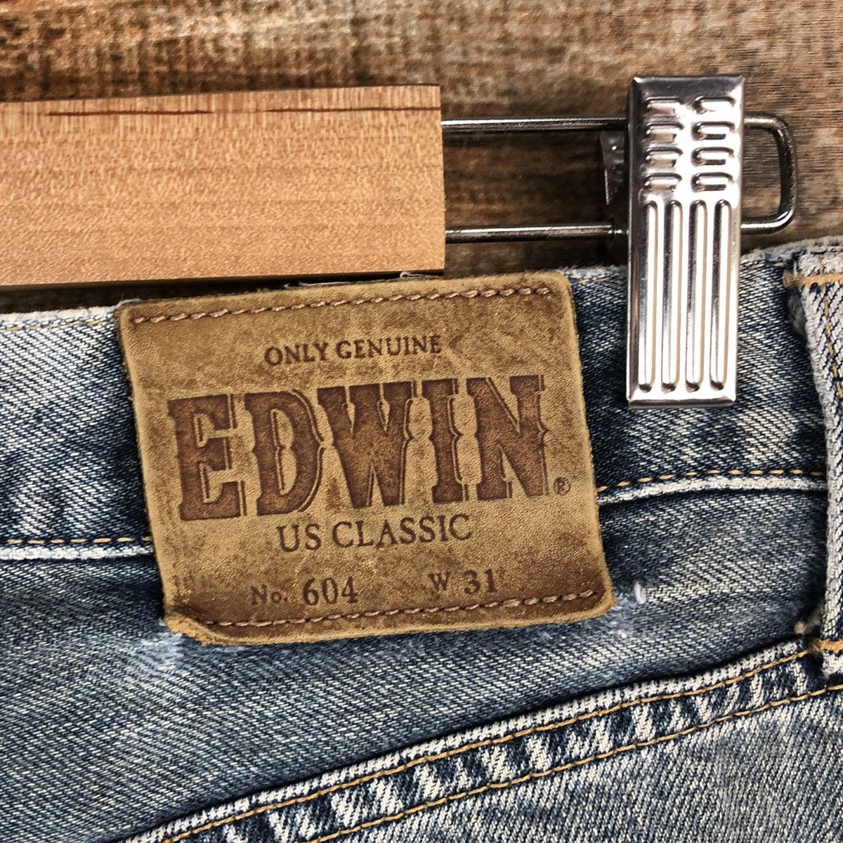 Edwin DL Edwin 604 Blue Distressed Denim Pants #C177 Size US 31 - 19 Thumbnail