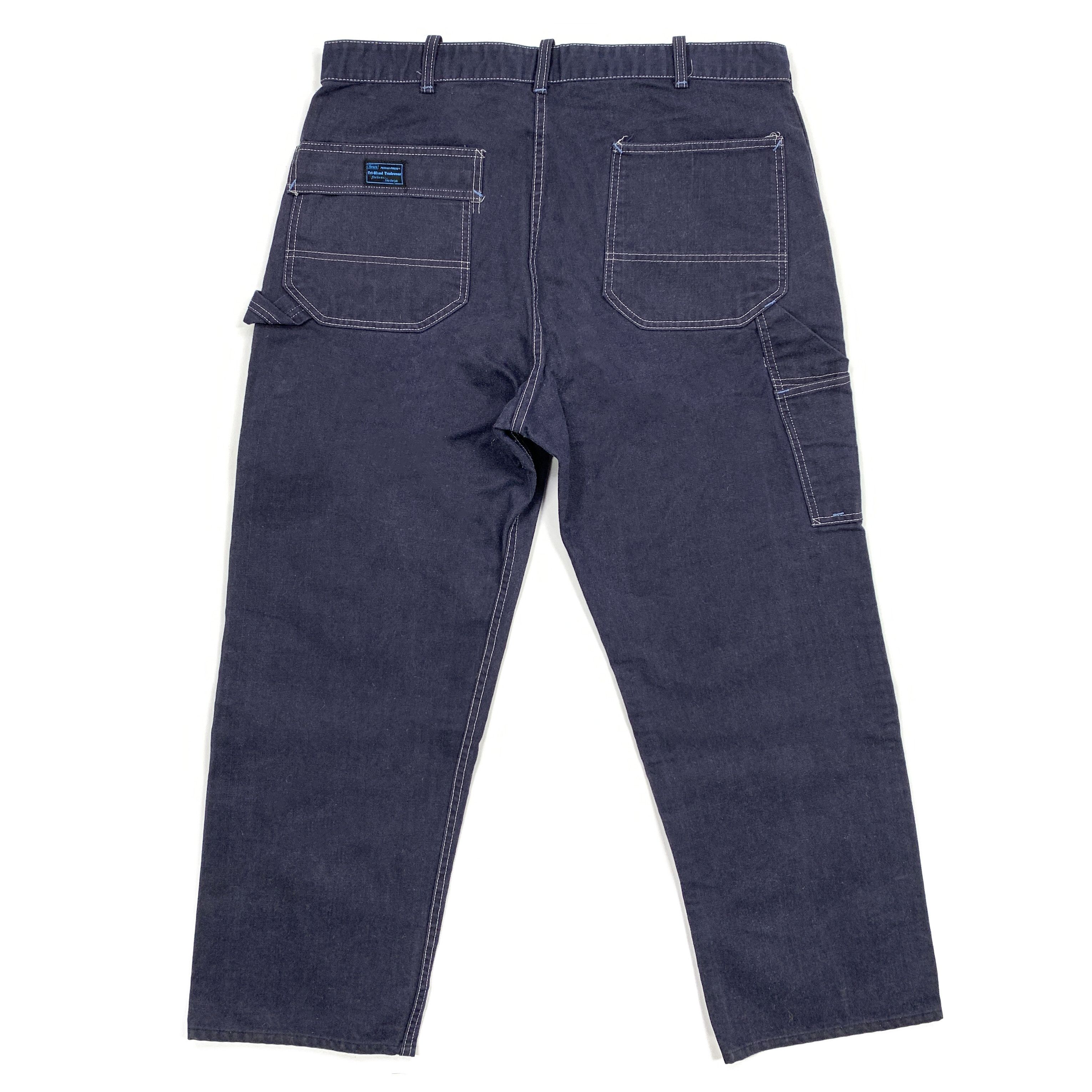 Vintage 70s Sears Carpenter / Work Pants Perma-Prest (Union Made) Size US 39 - 2 Thumbnail