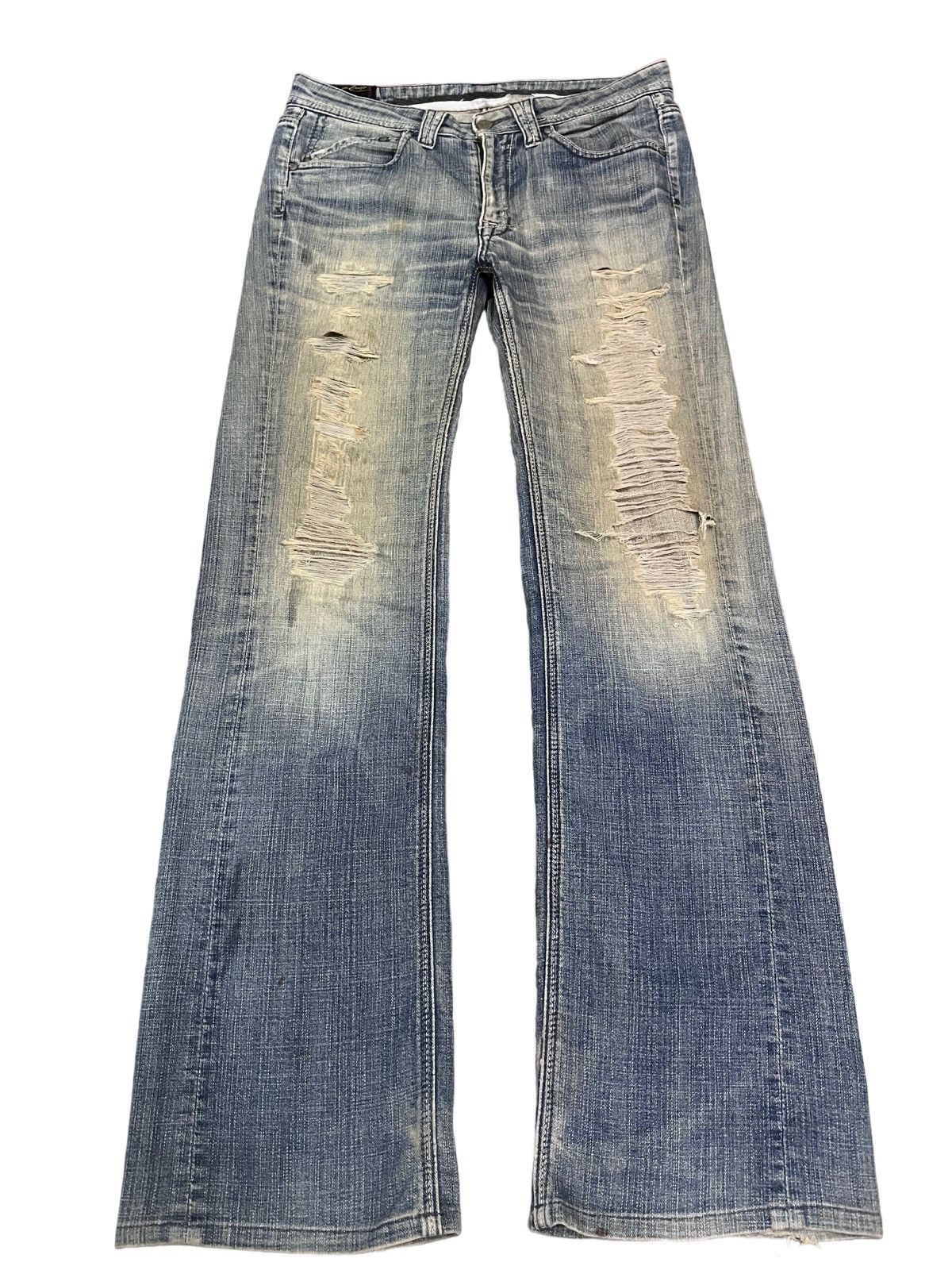 14th Addiction Vintage Denim Craft Flare Mudwash Ripped Distressed Denim Size US 31 - 1 Thumbnail