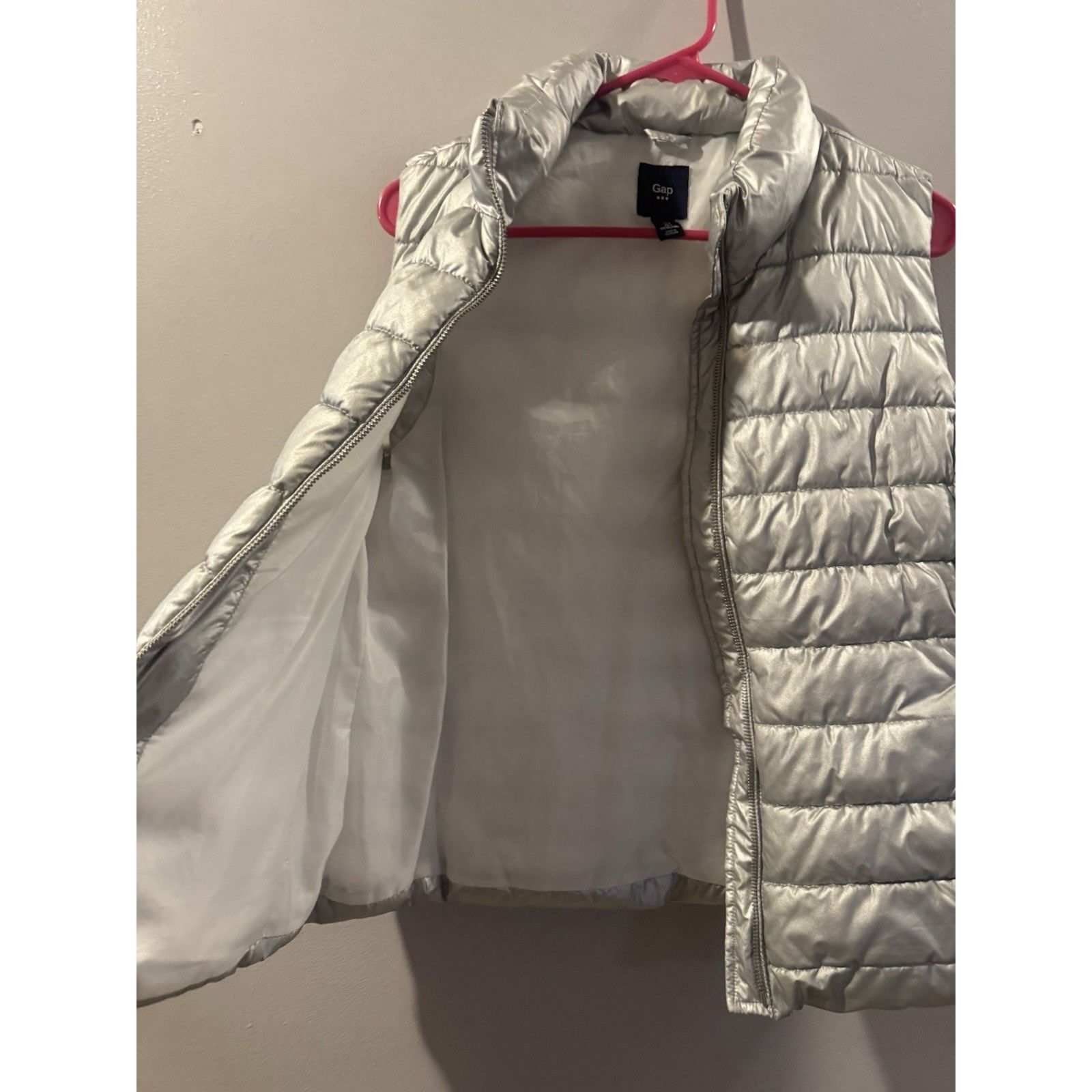 Gap GAP Silver Metallic "Big Puff" Puffer Vest Size Small Size S / US 4 / IT 40 - 4 Thumbnail