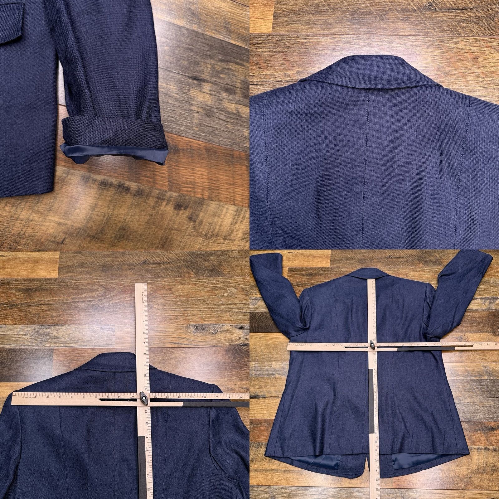 Talbots Talbots Petites Blazer 12W Blue Linen Silk Stretch Career Italian Fabric New Size XL / US 12-14 / IT 48-50 - 8 Thumbnail