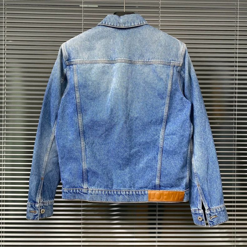 Loewe LOEWE Denim jacket with leather logo Size L / US 10 / IT 46 - 2 Thumbnail