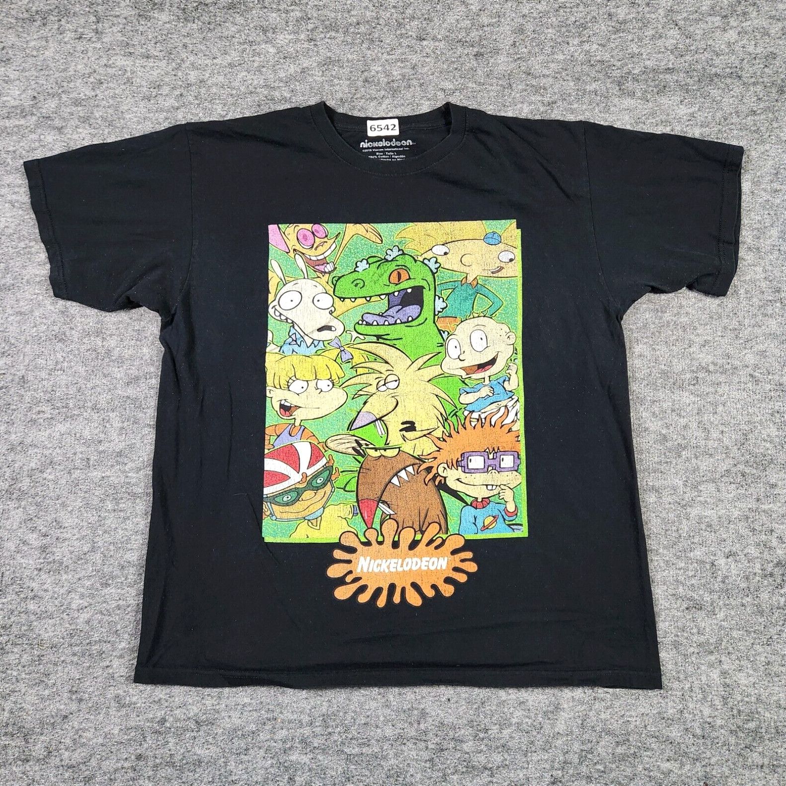 Nickelodeon NICKELODEON Men's Adult L Black Short Sleeve Crewneck T ...