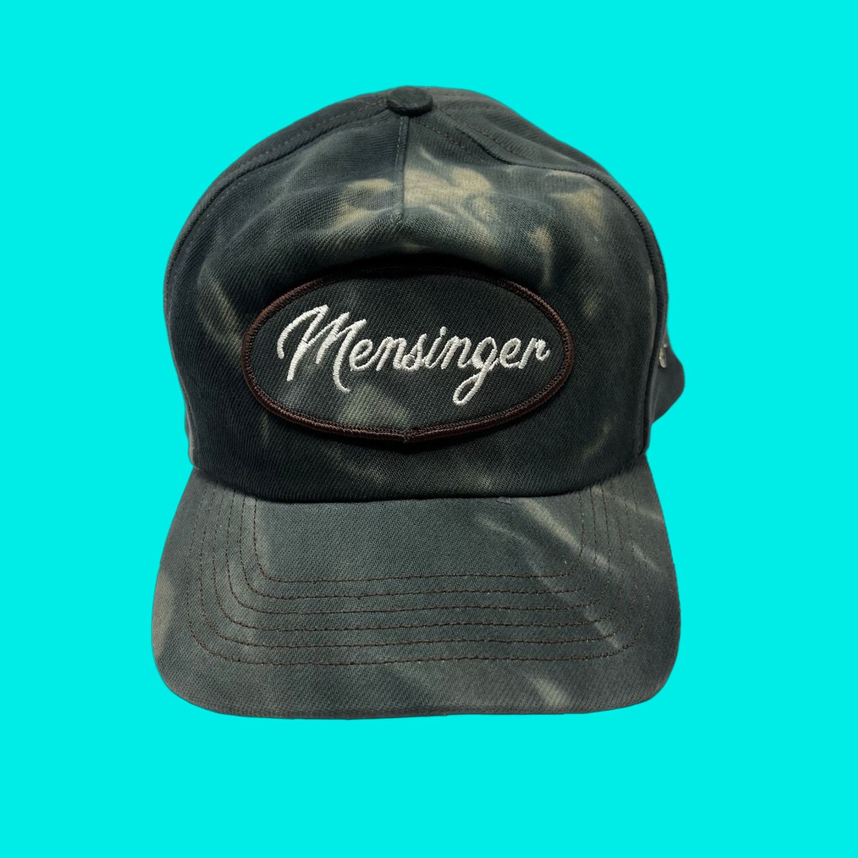 Vintage J. Mensinger Snapback Hat Made In USA Los Angeles Men's One Size Green USA Angel Theme Snapback Menswear/Hat Size ONE SIZE - 1 Thumbnail
