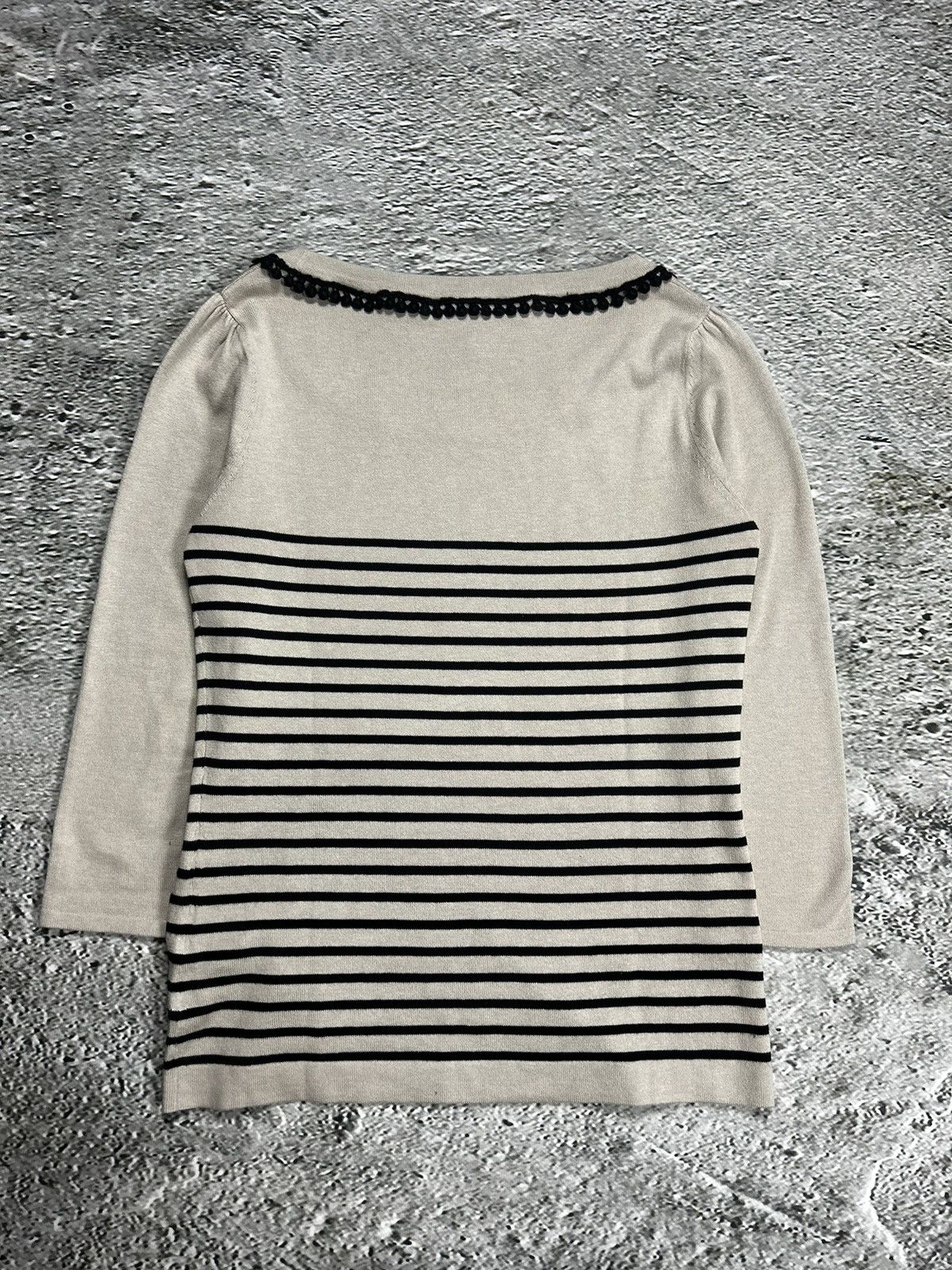 Max Mara × Weekend Max Mara Weekend Max Mara sweater striped beige black Size XS / US 0-2 / IT 36-38 - 7 Thumbnail