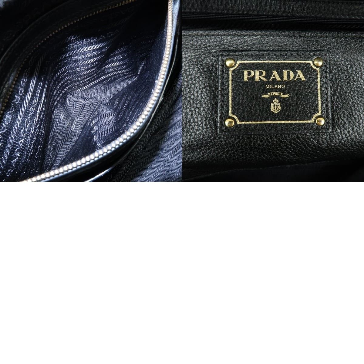 Prada Prada Vitello Daino Shoulder Bag Calfskin Black Size ONE SIZE - 8 Thumbnail