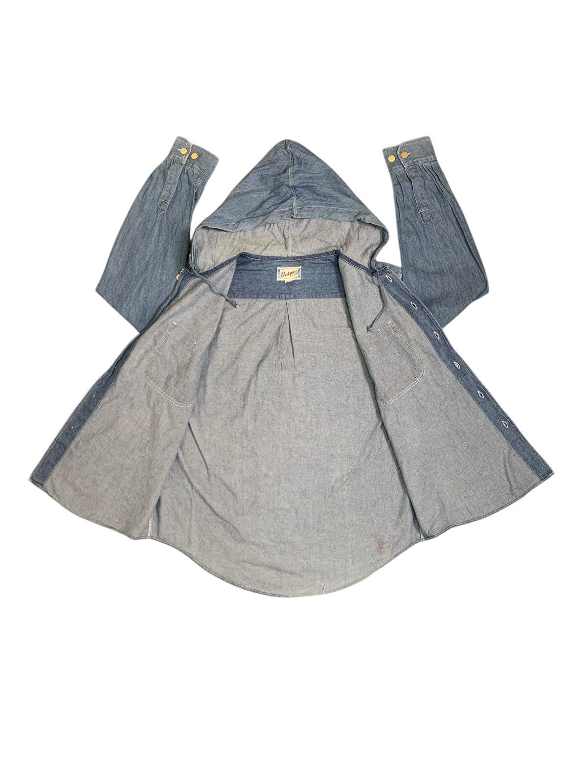 Pieces Uniques Rare Design Unique Soft Denim Hoodie Button Up Shirts Size US M / EU 48-50 / 2 - 3 Thumbnail