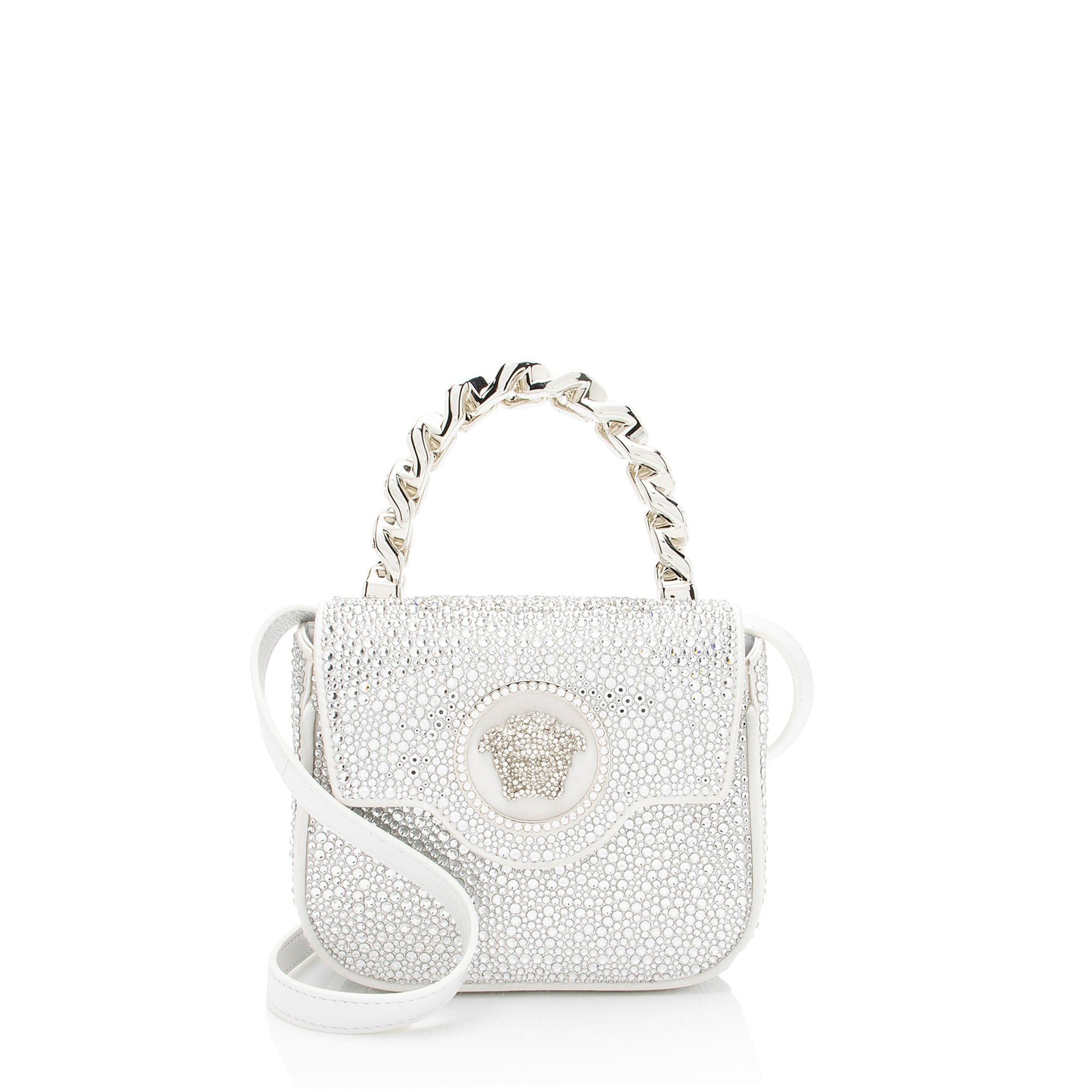 Versace Versace Satin Crystal Embellished La Medusa Mini Top Handle Size ONE SIZE - 1 Thumbnail