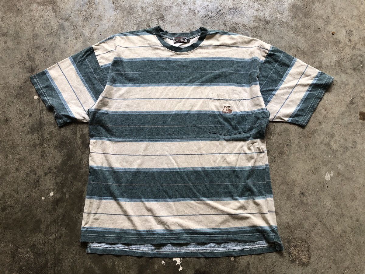 Quiksilver × Vintage VINTAGE QUIKSILVER STRIPE SURF T SHIRT Size US XL / EU 56 / 4 - 2 Thumbnail