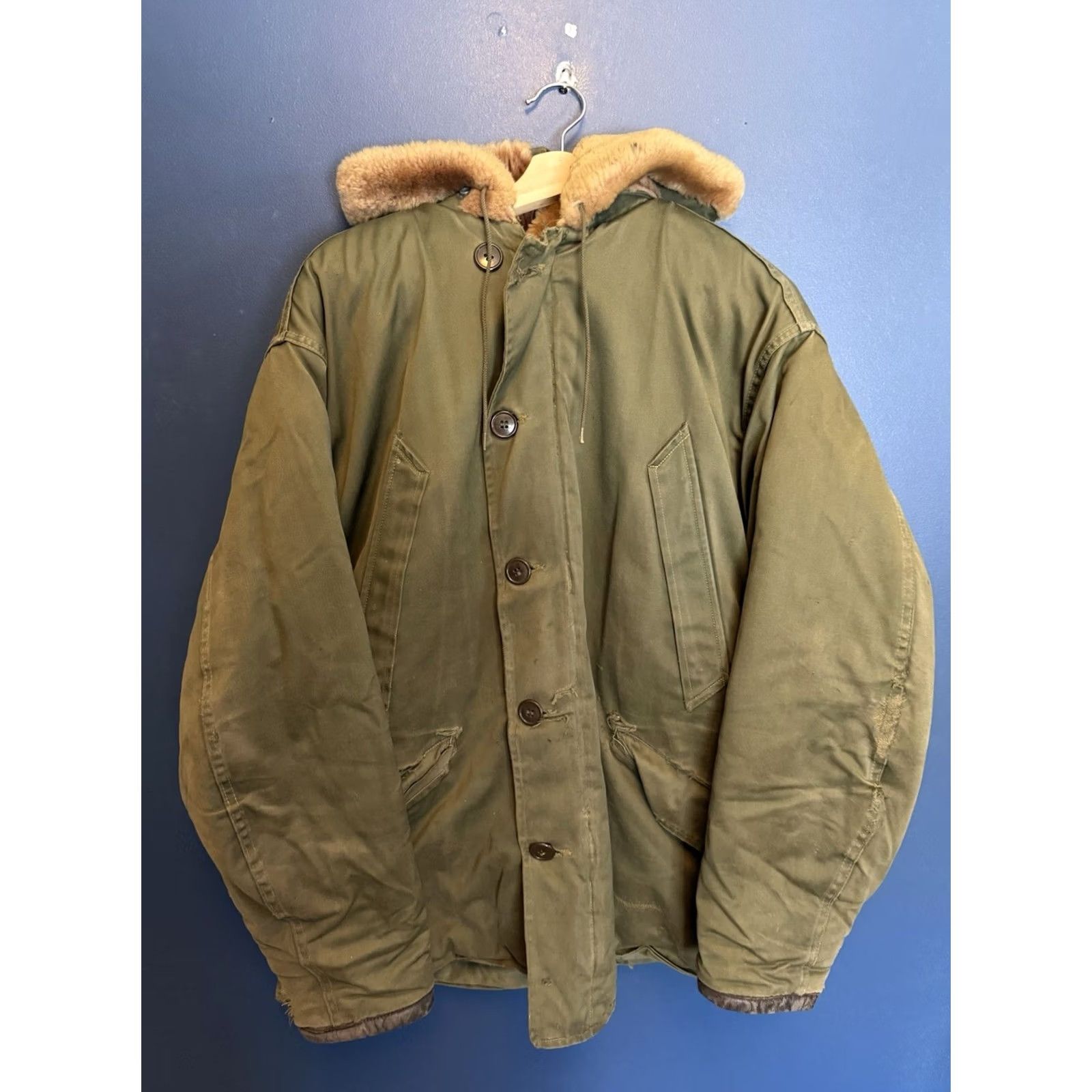 Olive VINTAGE Olive Green Winter Parka Jacket Extreme Cold Weather Civilian 40’s XL Size US XL / EU 56 / 4 - 3 Thumbnail