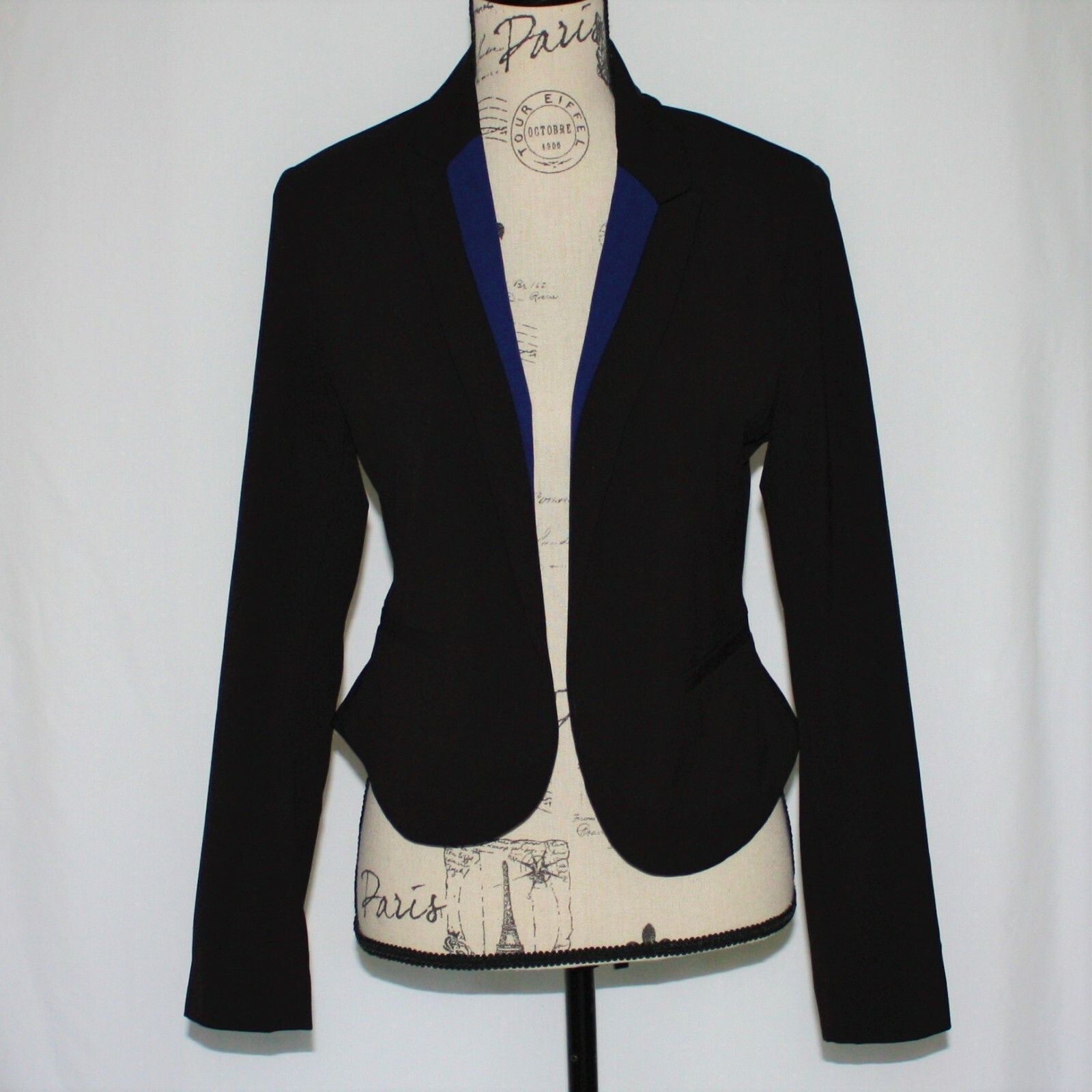 Forever 21 Colorblock Blue Lapel Blazer Jacket in Black Color size M Size M / US 6-8 / IT 42-44 - 5 Thumbnail