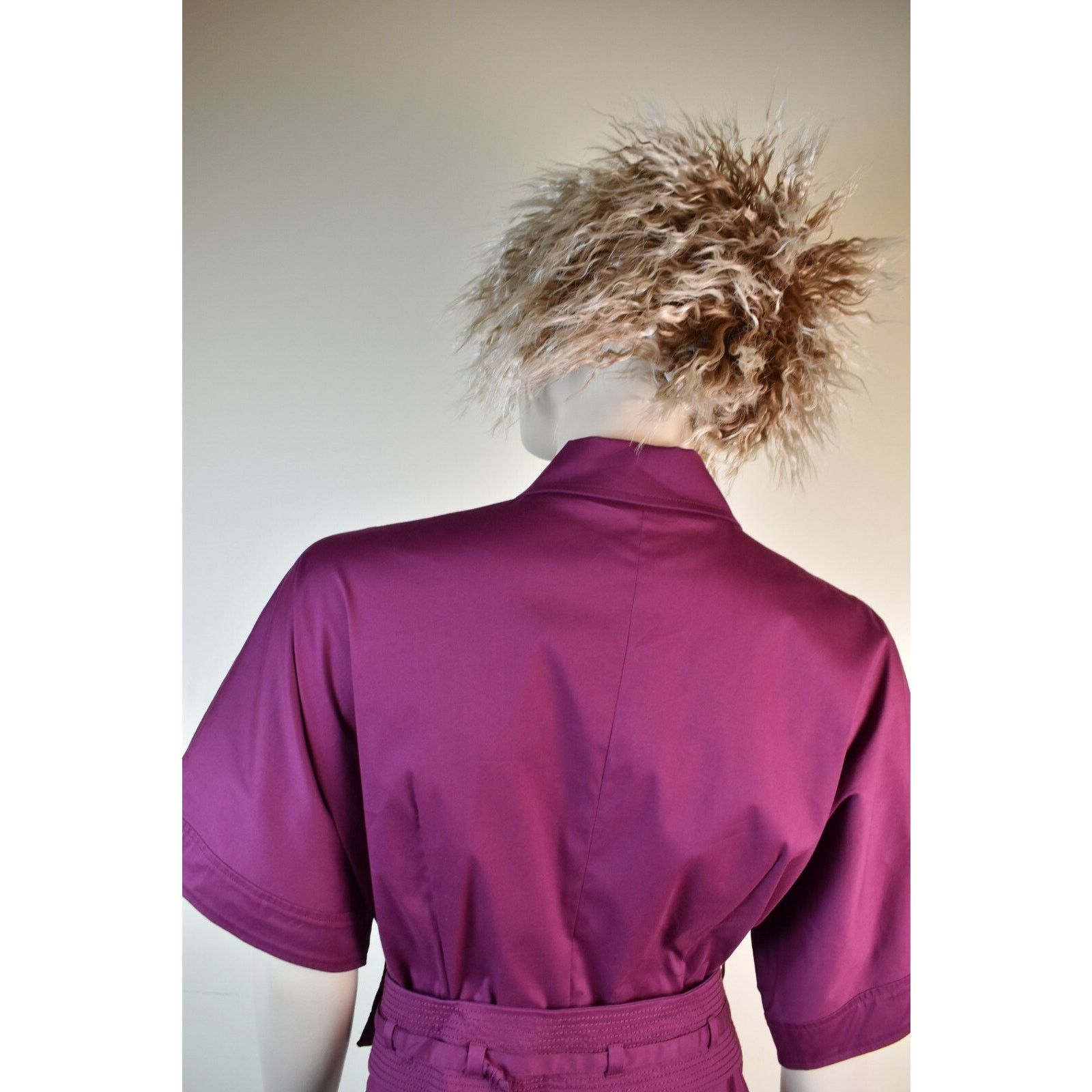 Gucci GUCCI WINE COTTON SHORT SLEEVE BELTED MIDI DRESS 42 6 IT Size M / US 6-8 / IT 42-44 - 11 Thumbnail