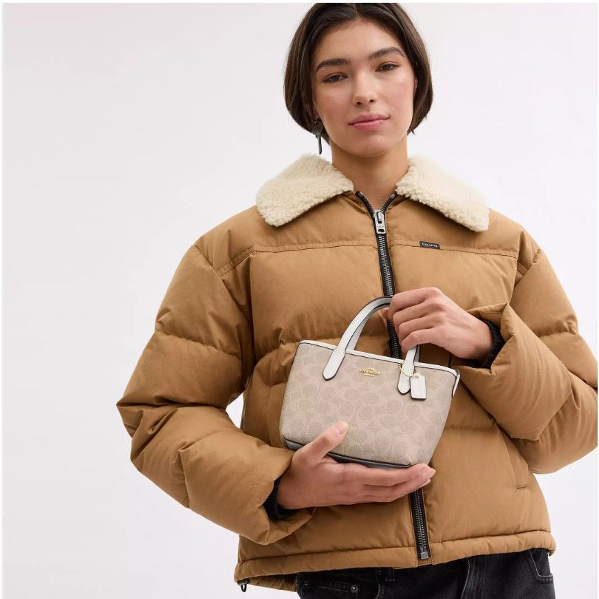 Coach Coach City Mini Tote Bag In Signature Canvas IN Sand CW032 Size ONE SIZE - 8 Thumbnail