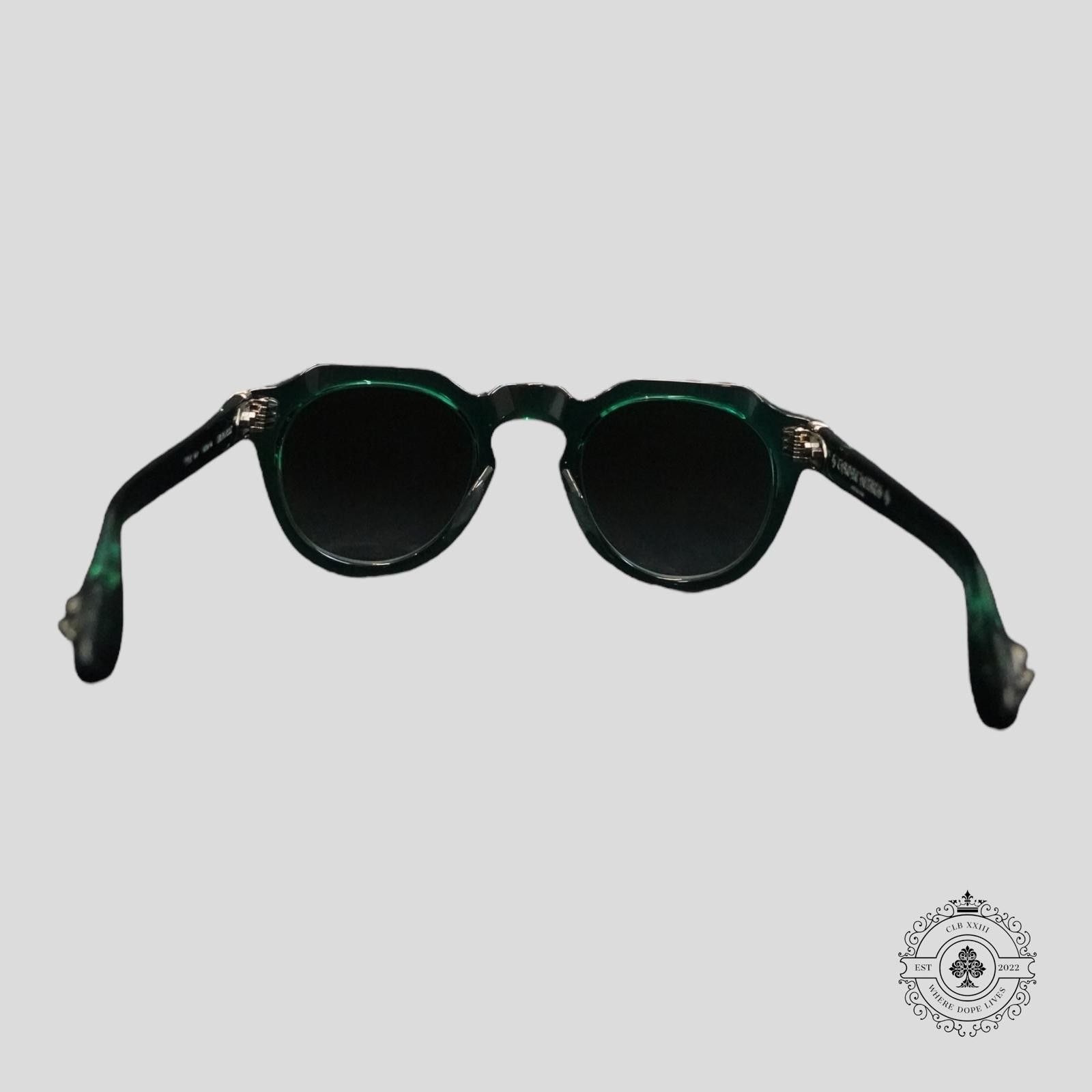 Chrome Hearts Chrome Hearts Lizard Boot Sunglasses in Marine Green/Silver Size ONE SIZE - 4 Thumbnail