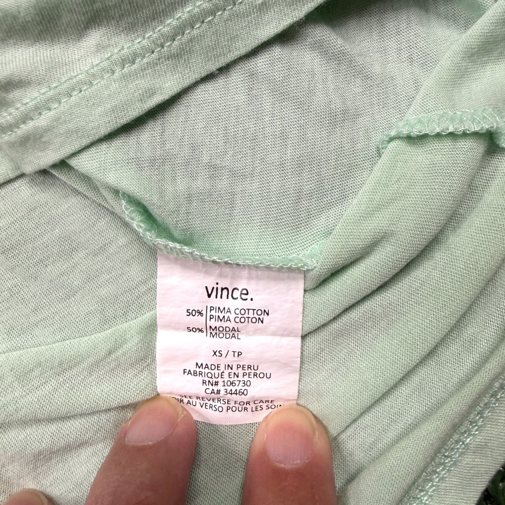 Vince Vince T Shirt Womens XS Green Short Sleeve Designer Stretch Tee Shirt Size XS / US 0-2 / IT 36-38 - 6 Thumbnail