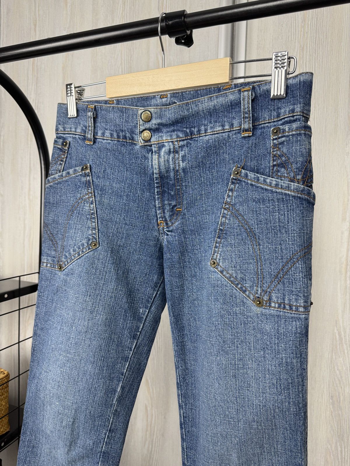 Dolce & Gabbana Dolce & Gabbana vintage wide flared bootcut avantgarde denim Size 27" / US 4 / IT 40 - 4 Thumbnail