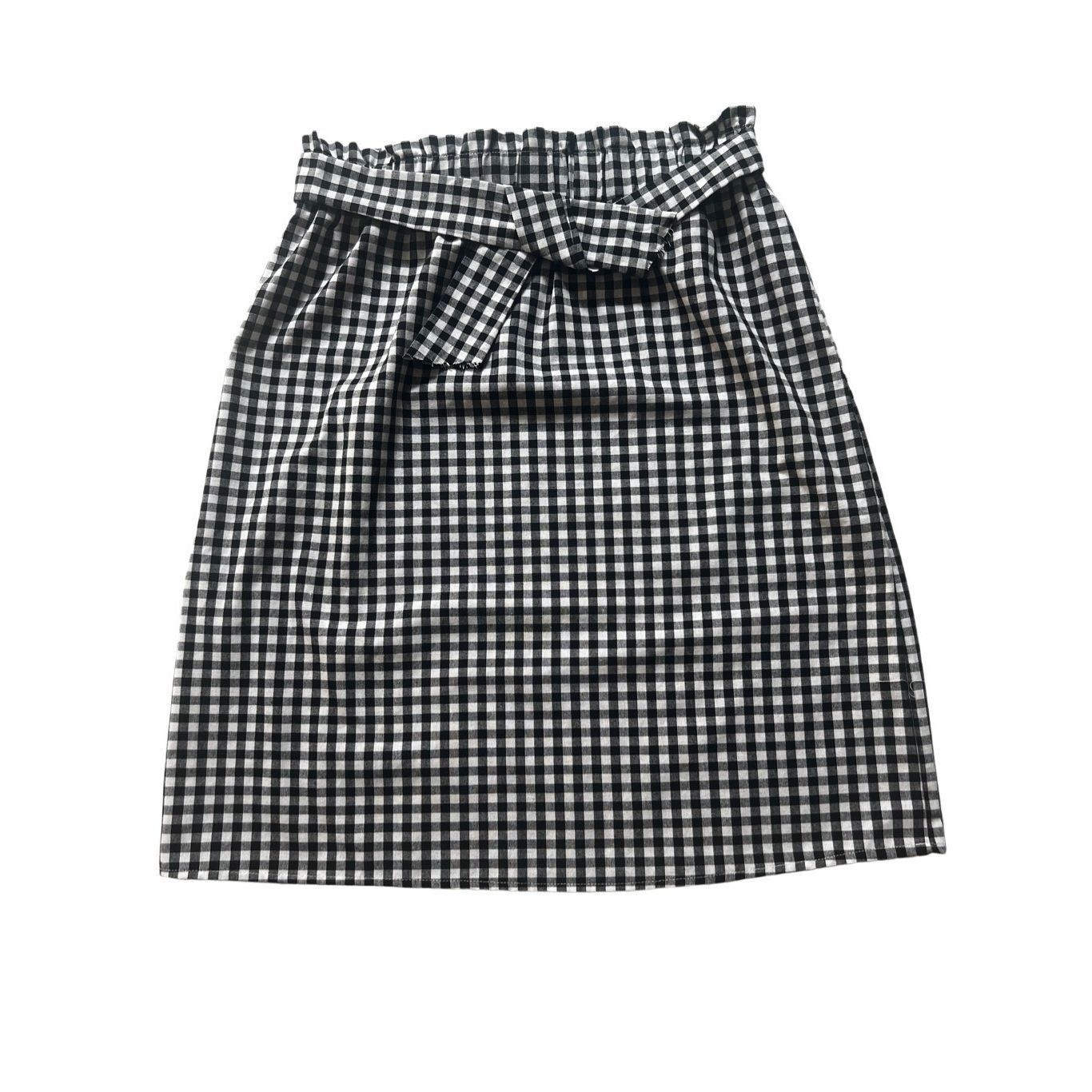 Shein SHEIN LUNE Paperbag Waist Belted Gingham Skirt size S Size 32" / US 10 / IT 46 - 2 Thumbnail