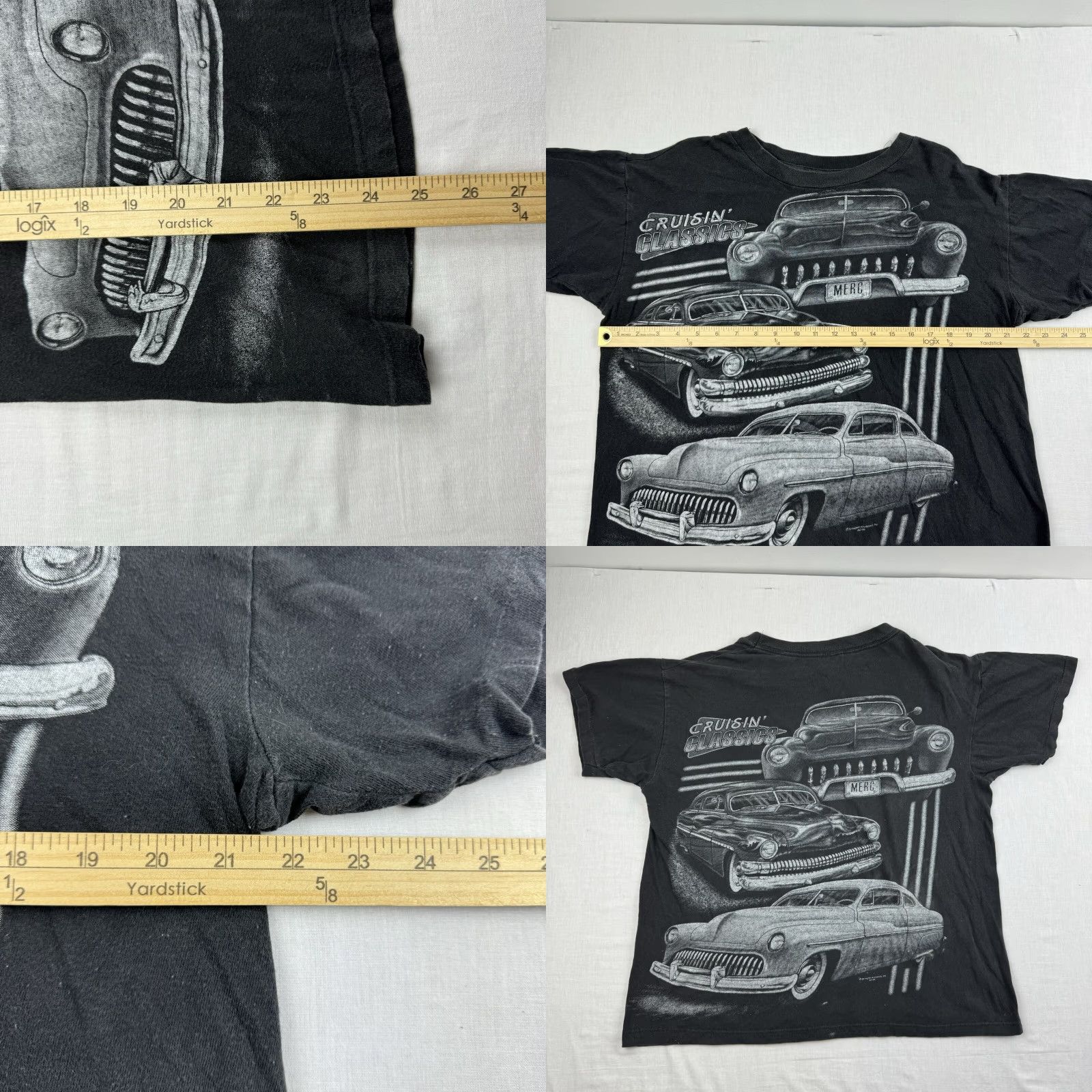 Vintage VINTAGE Carribean Classic Cars All Over Print Shirt Adult Large Black 90s Worn Faded USA Car Shirt Mens Size US L / EU 52-54 / 3 - 8 Thumbnail