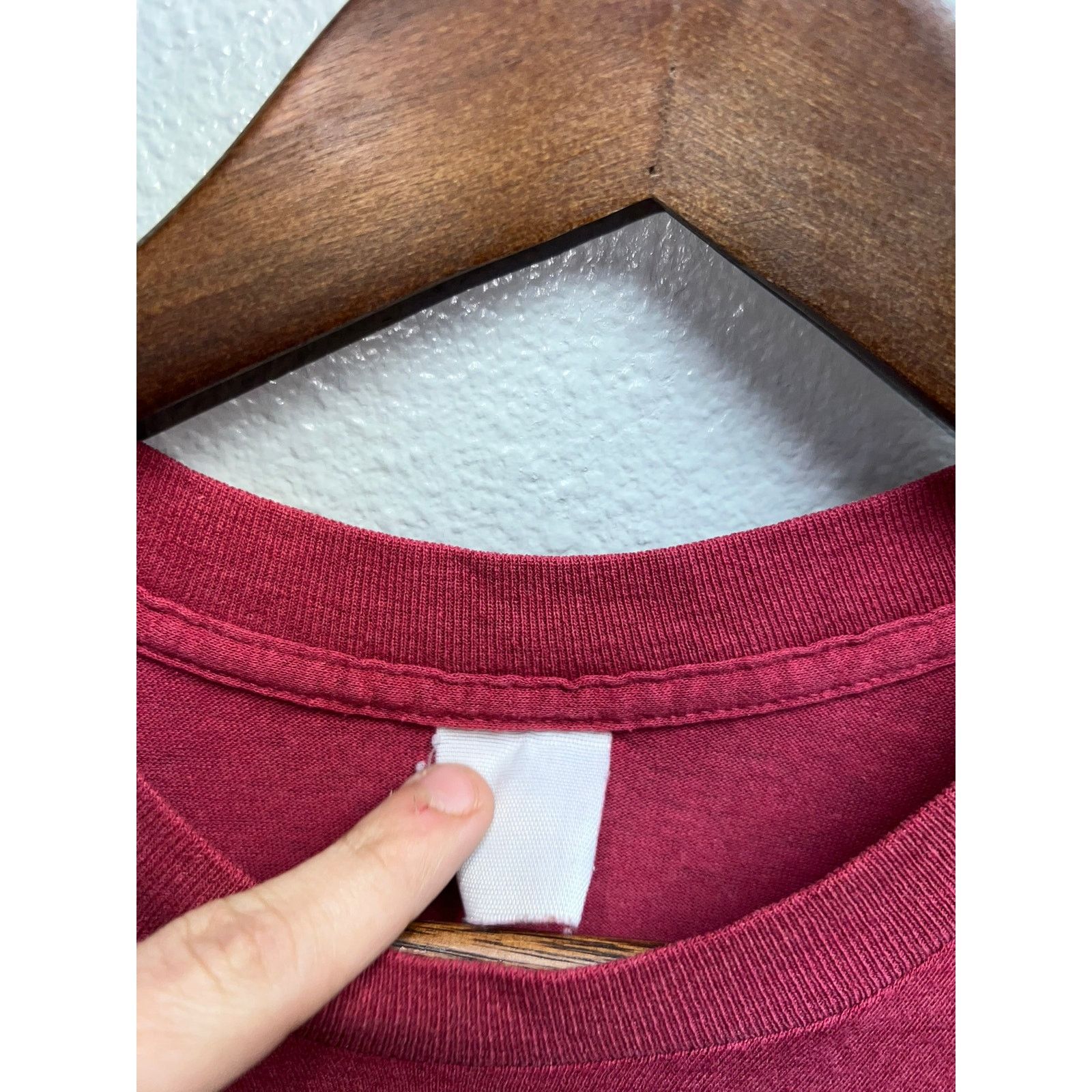 Vintage Vintage Red Blank Shirt Pocket Worn Single Stitched X-Large Size US XL / EU 56 / 4 - 7 Thumbnail