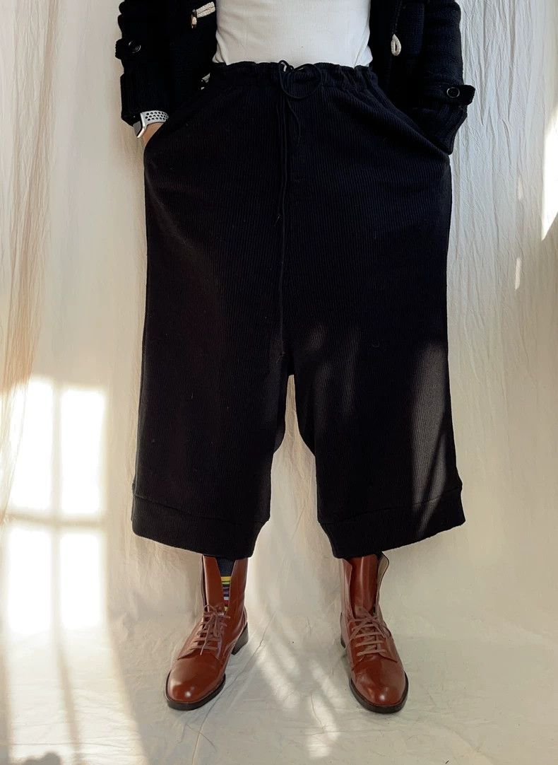 Y's Y's size 3 Black knit wide-leg pants Size US 28 / EU 44 - 1 Thumbnail