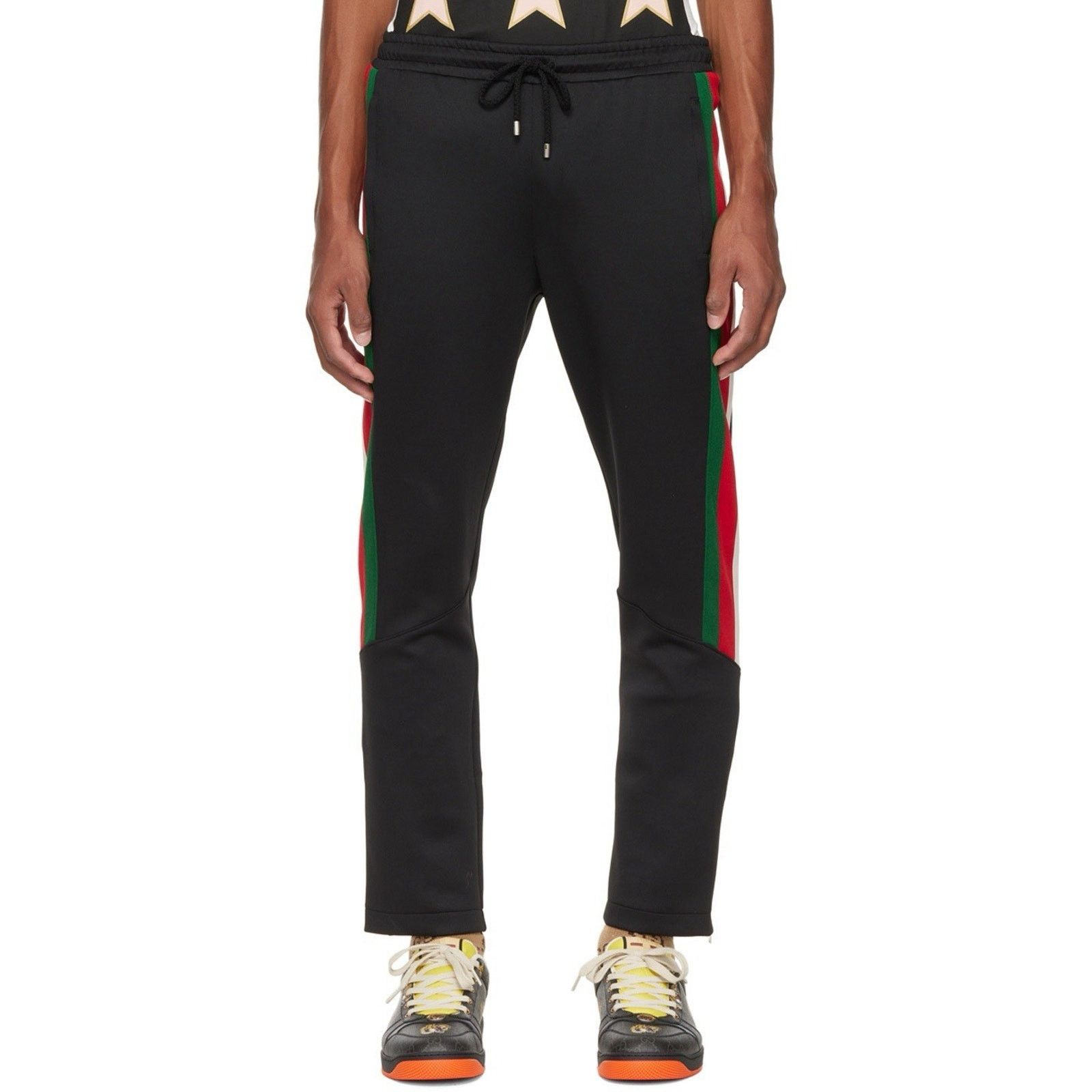Gucci Neoprene Black Web Jogging Pants 3XL (36”) 698461
