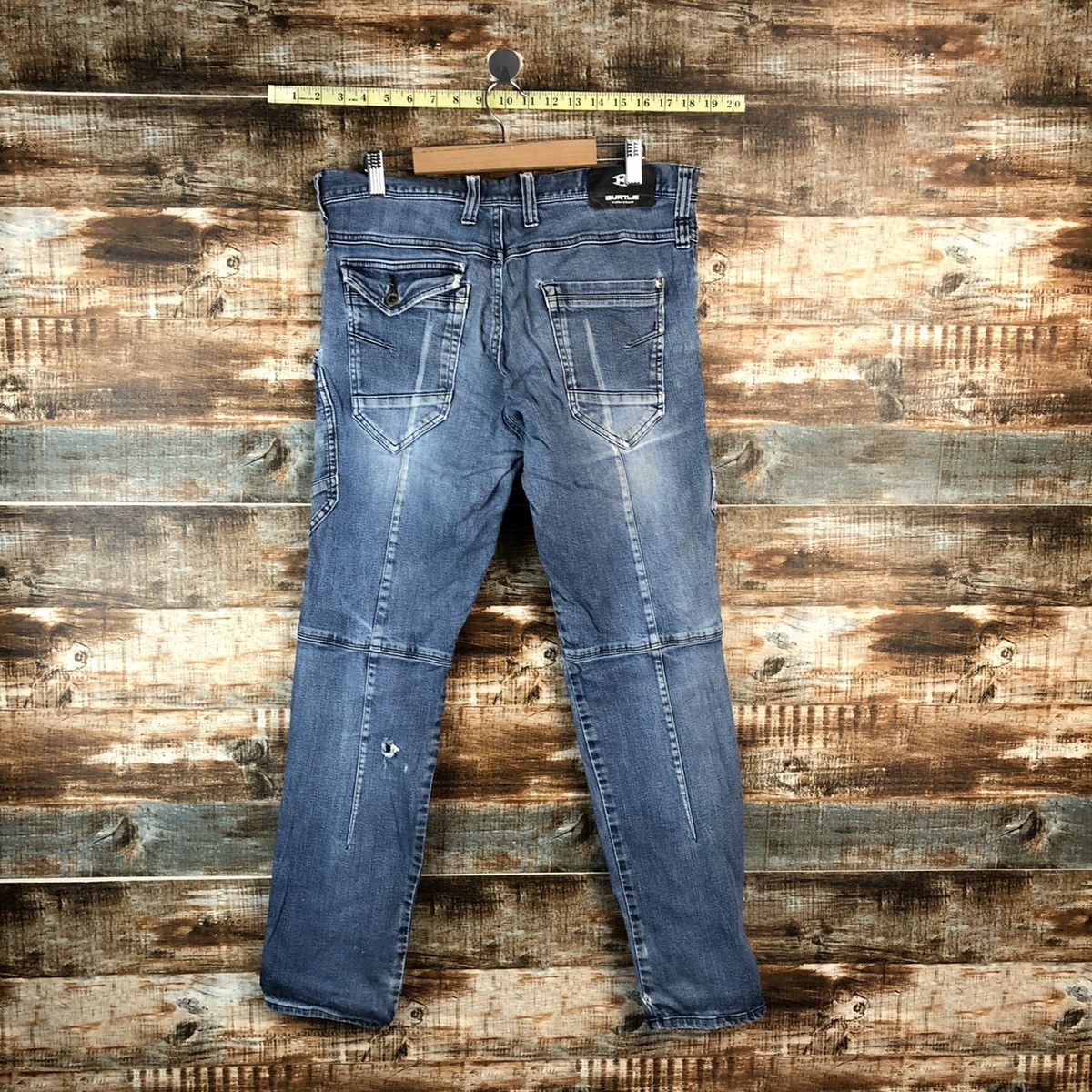 Japanese Brand Burtle Blue Distressed vintage Denim Pants #A2172 Size US 34 / EU 50 - 16 Thumbnail