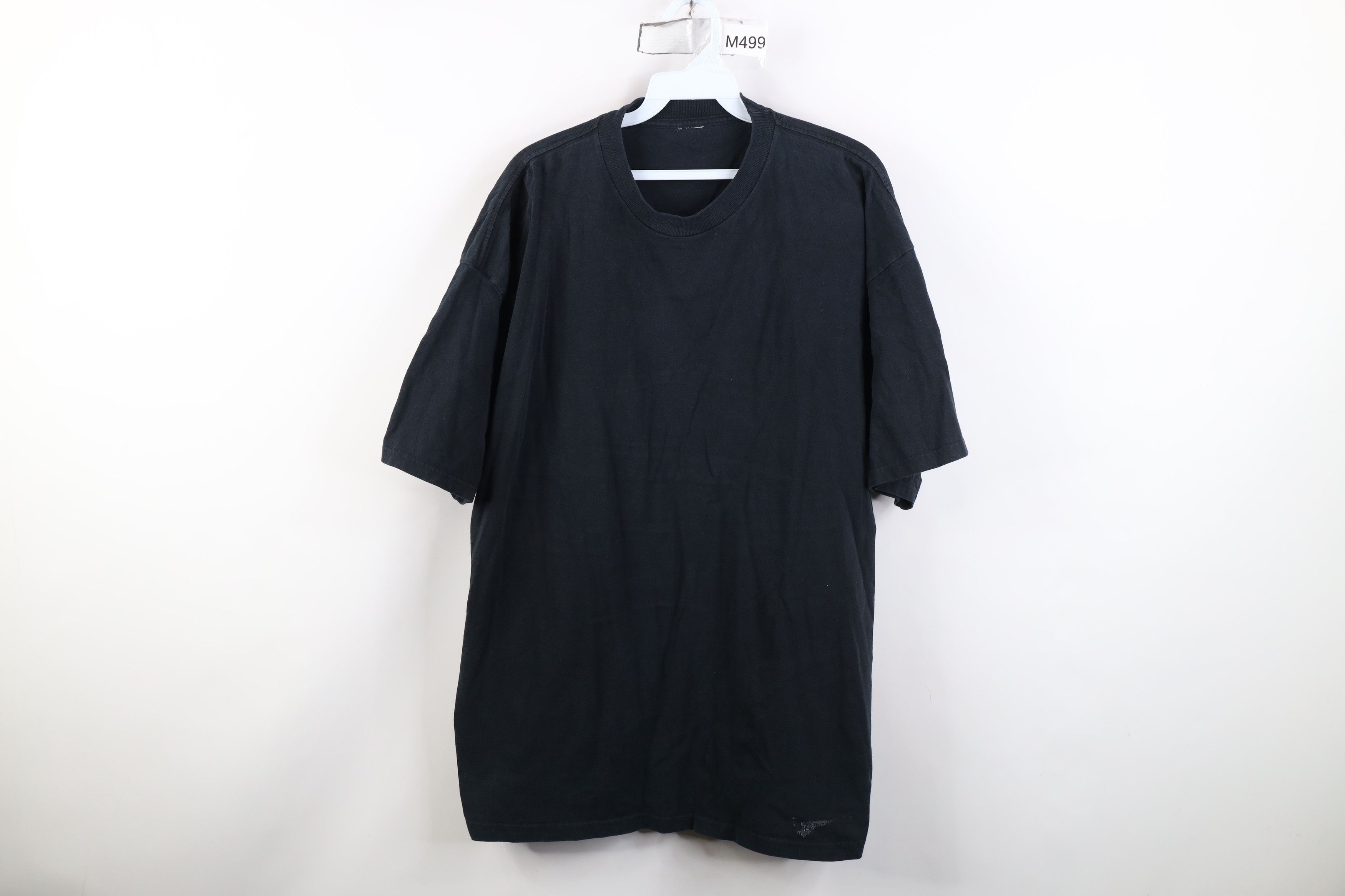 Vintage Vintage 90s Y2K Streetwear Blank Cotton T-Shirt Black Size US XL / EU 56 / 4 - 1 Thumbnail