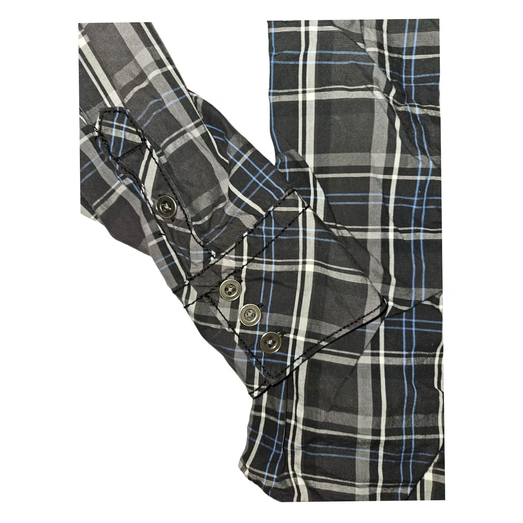Vintage VINTAGE? No. (Original has no vintage indicator) - Buckle BKE Button-Up Shirt Black Plaid XL Long Sleeve Athletic Fit Roll Tab Mens Shirt Size US XL / EU 56 / 4 - 5 Thumbnail