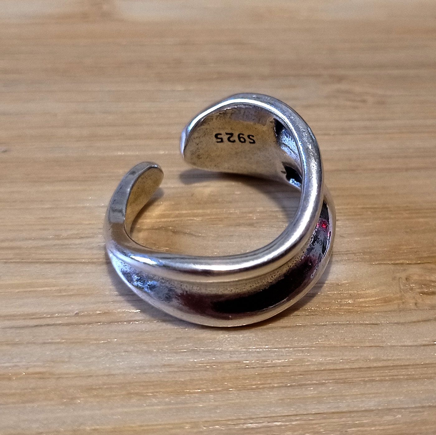 Designer × Vintage Punk Shine Asymmetric Float 925 Silver Ring Unique Rave Size ONE SIZE - 2 Thumbnail